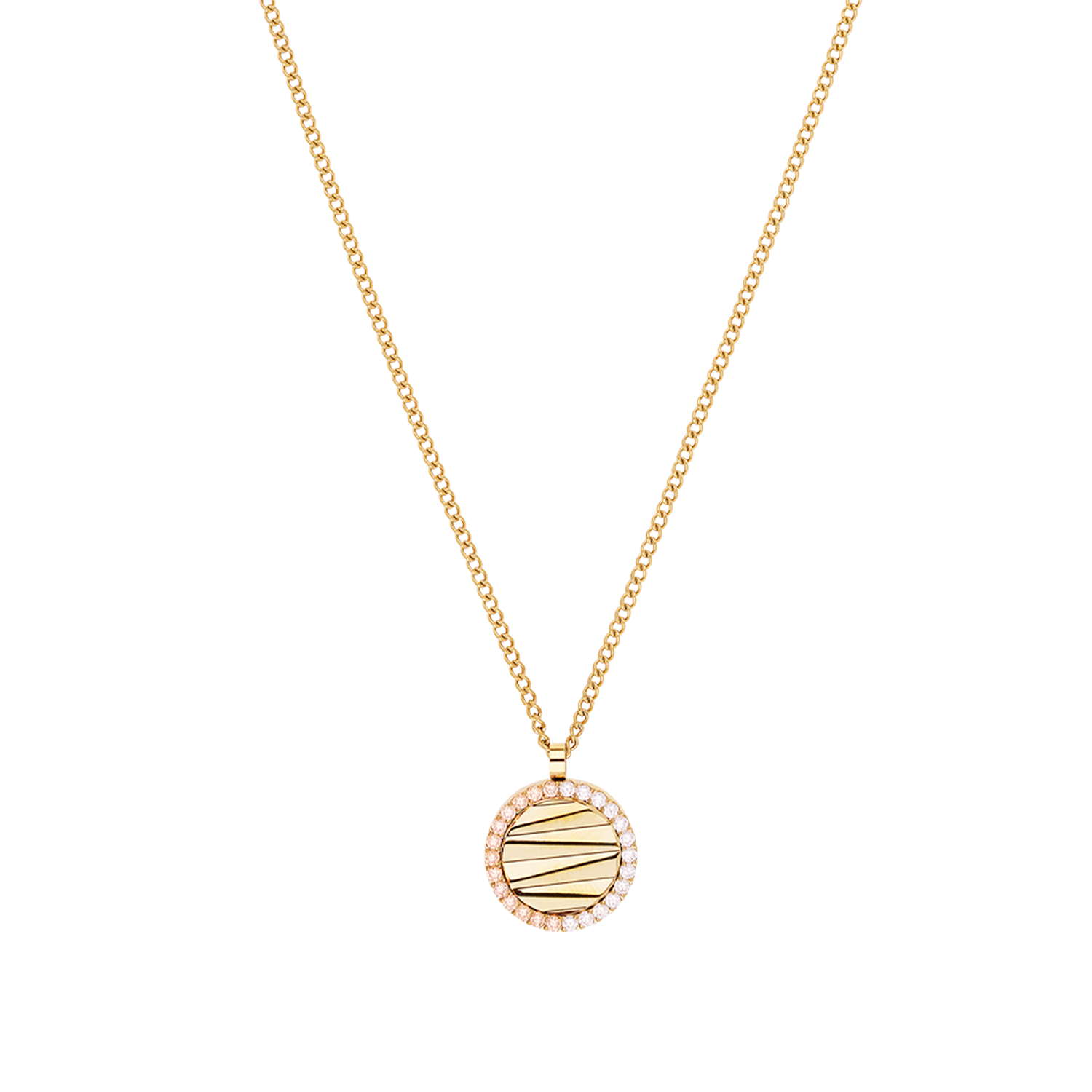 Necklace Amulet Mini Waves gold-beige