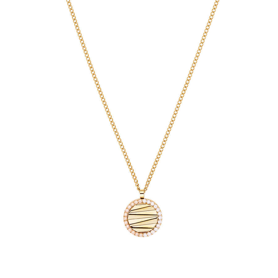 Necklace Amulet Mini Waves gold-beige