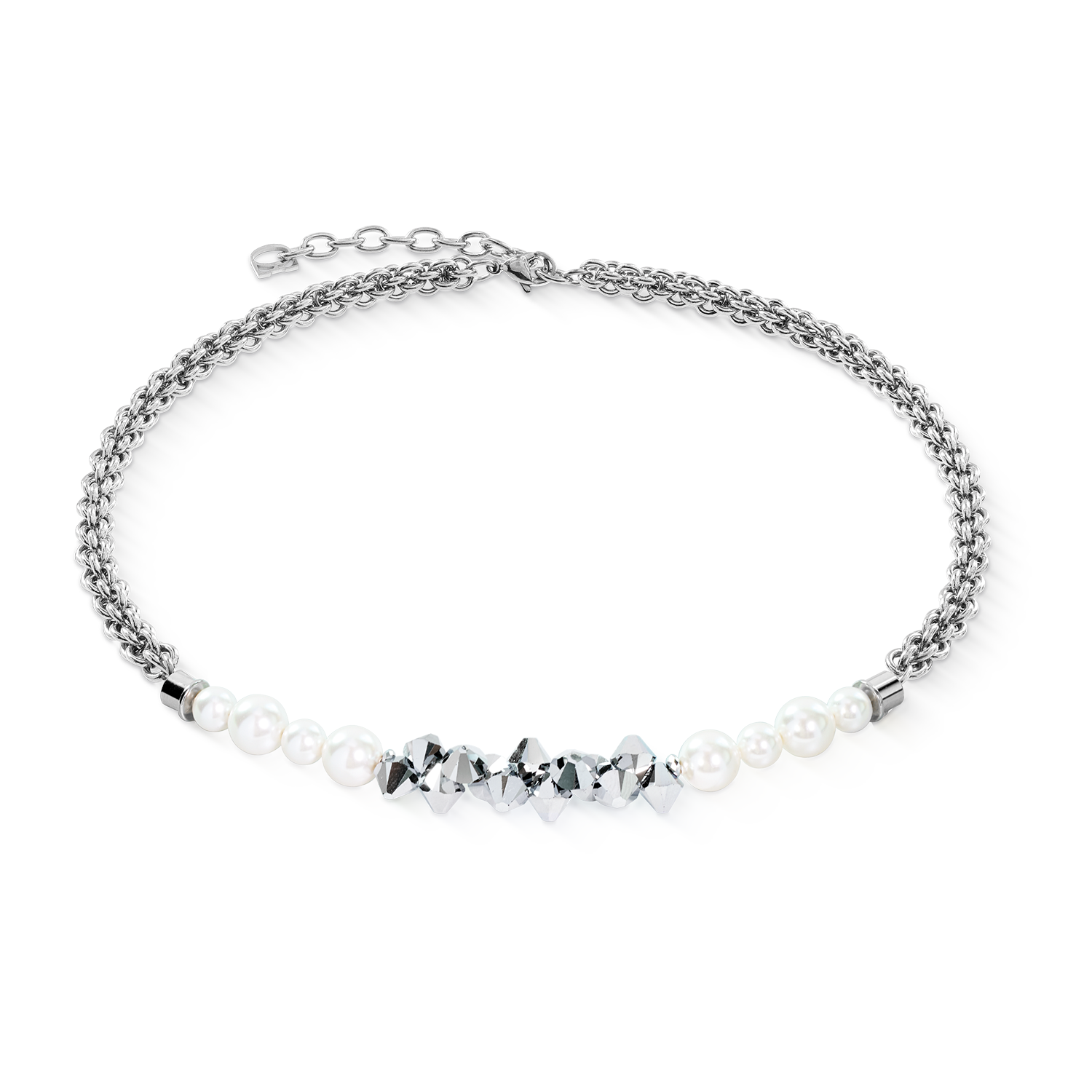 Necklace Dancing Crystals Fusion Silver