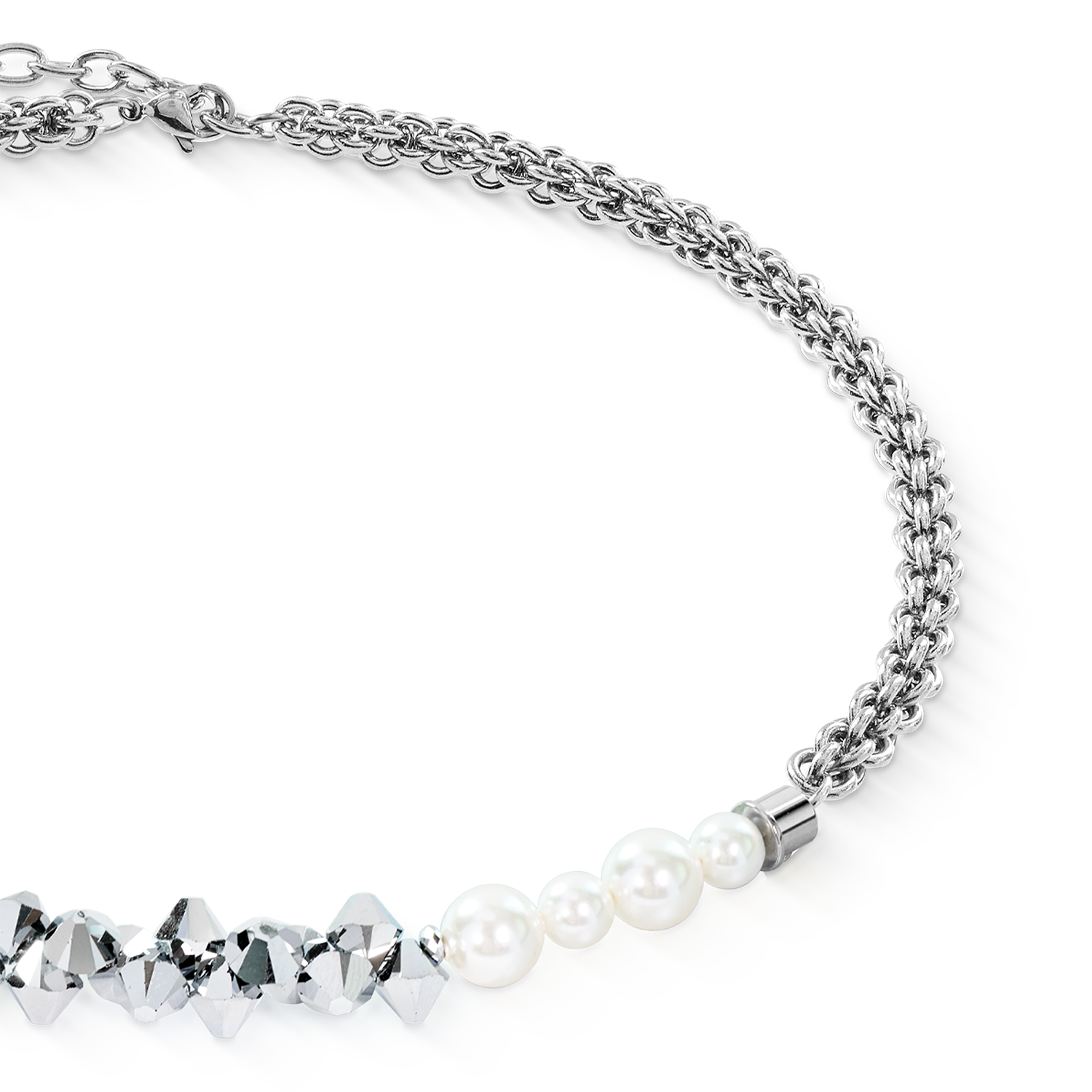 Necklace Dancing Crystals Fusion Silver