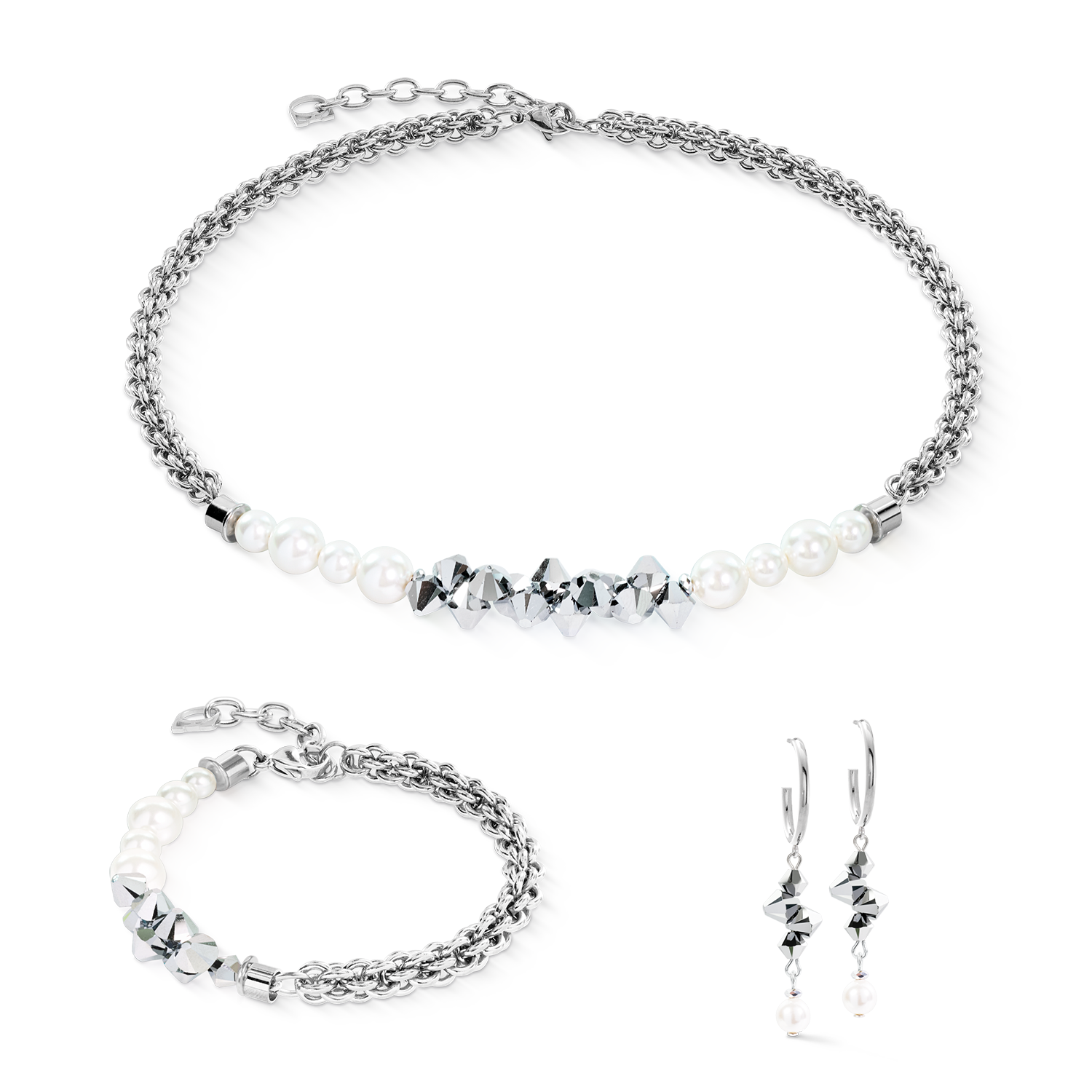 Necklace Dancing Crystals Fusion Silver