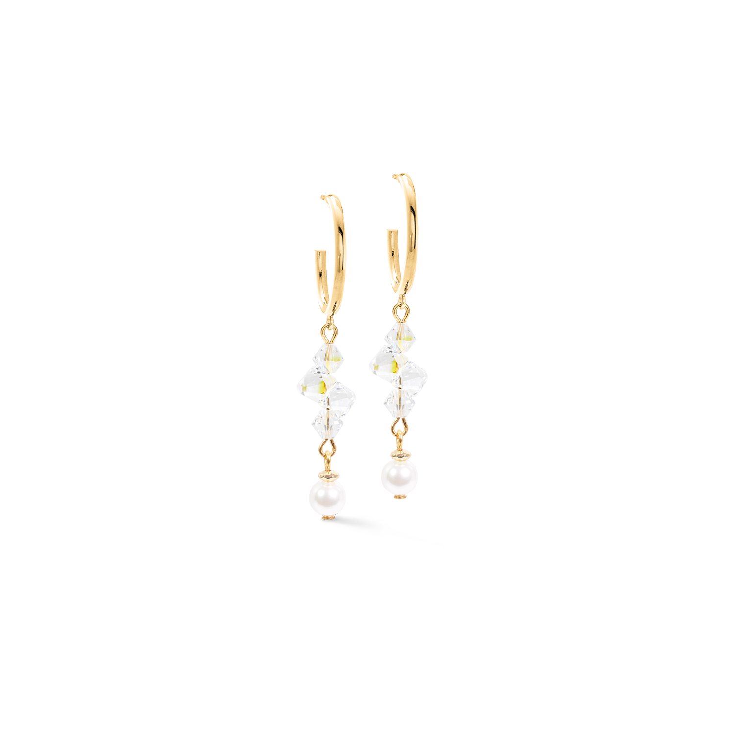 Hoop Earrings Dancing Crystals Fusion Gold