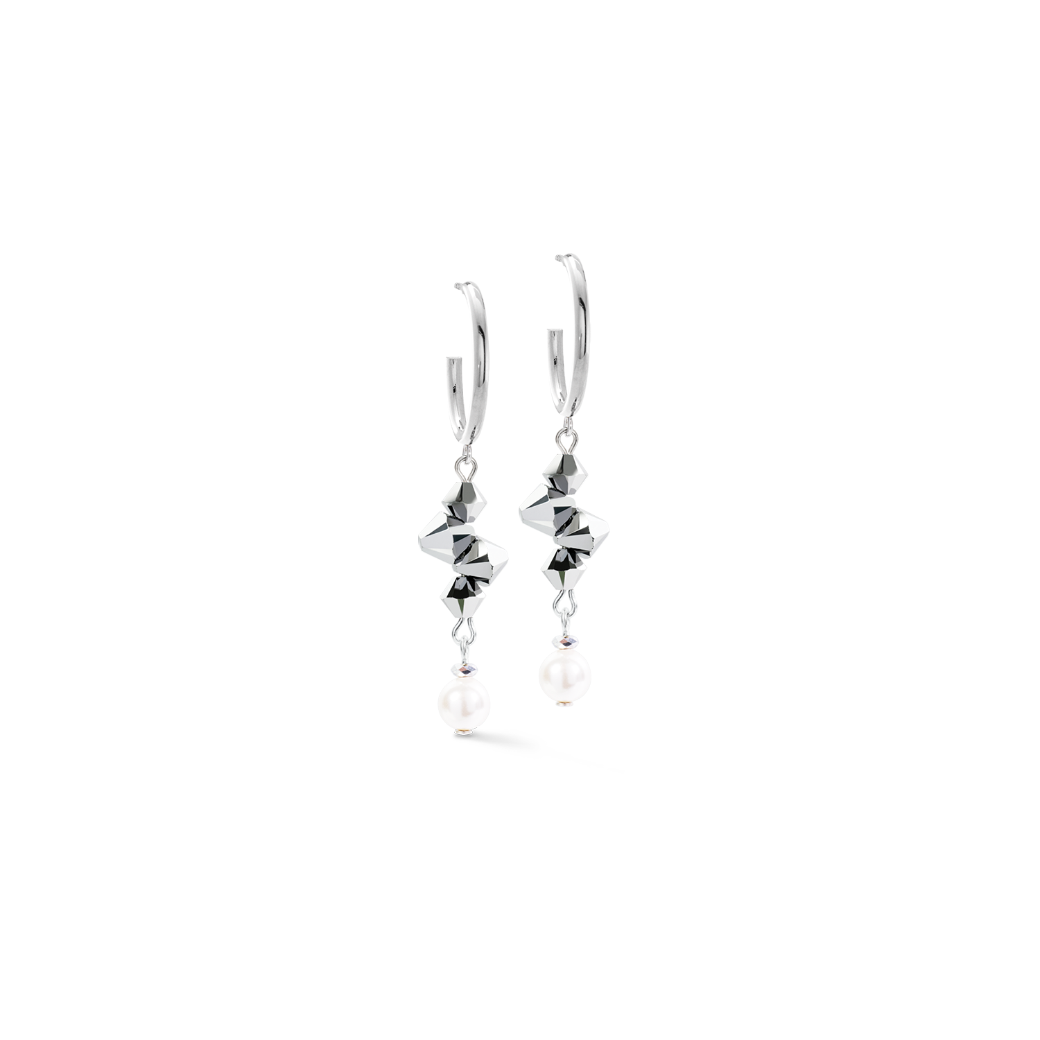 Hoop Earrings Dancing Crystals Fusion Silver