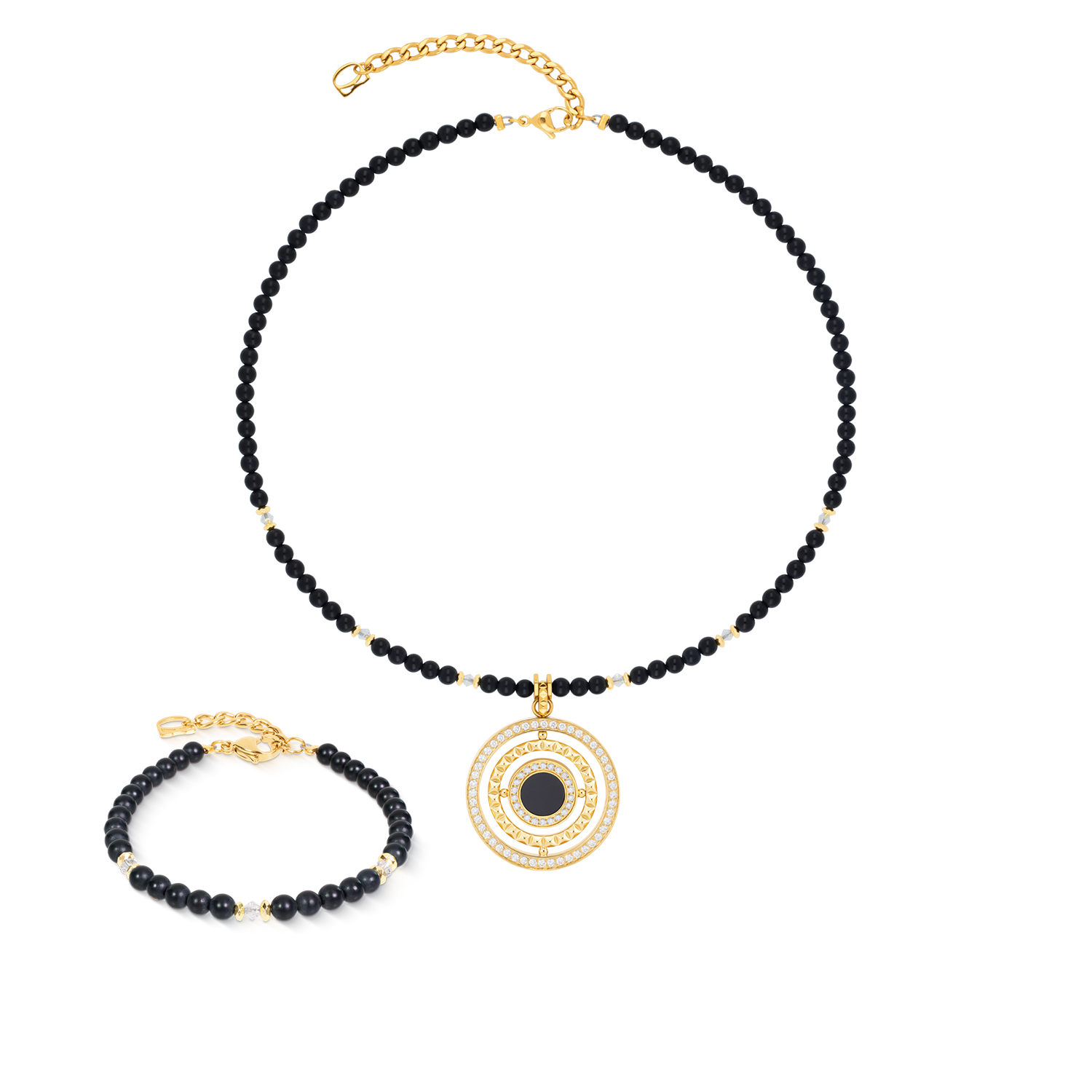 Necklace Amulet Modern Icon Noir Gold