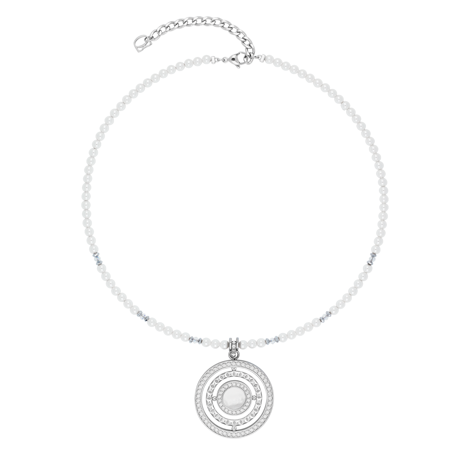 Necklace Amulet Modern Icon Pearl Silver