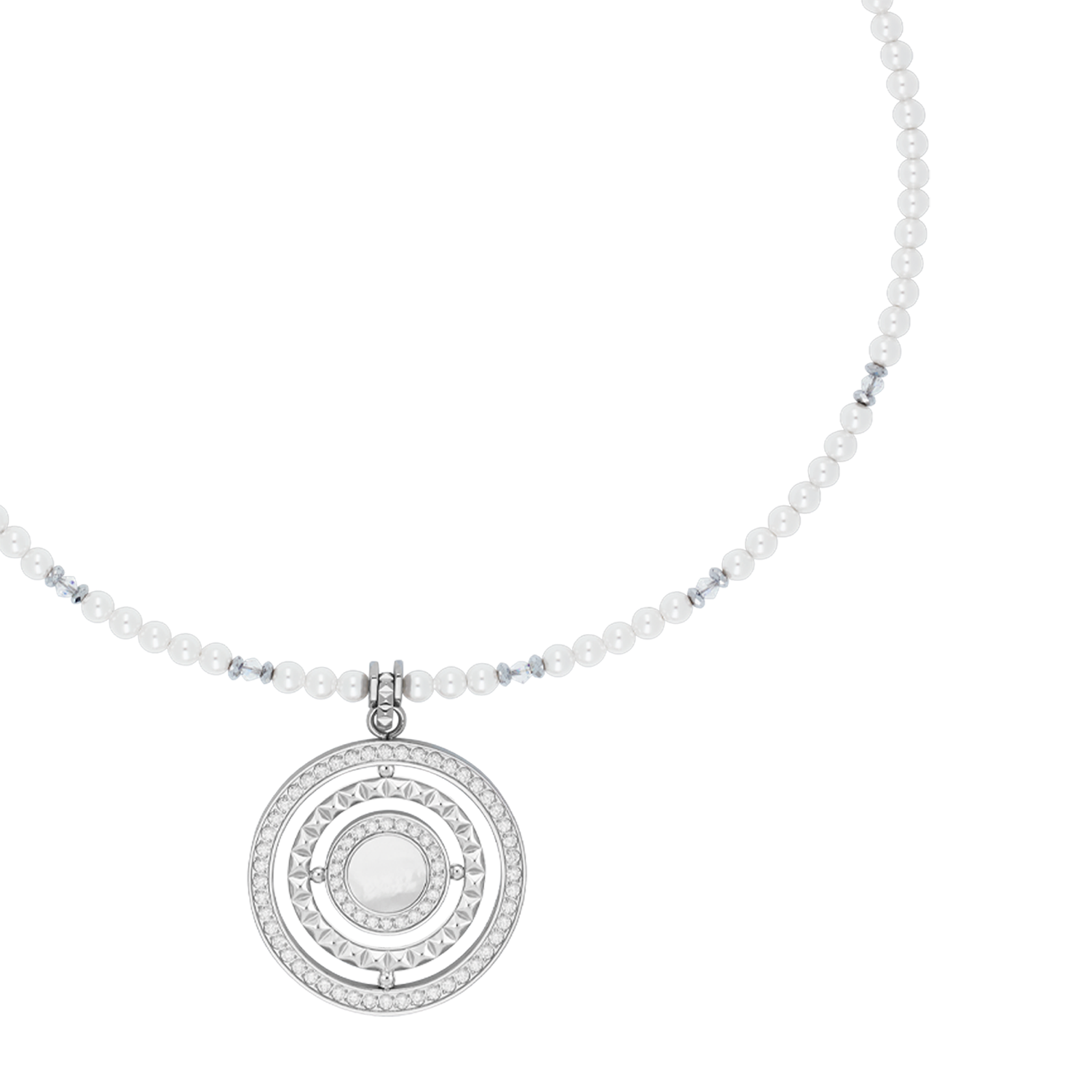 Necklace Amulet Modern Icon Pearl Silver