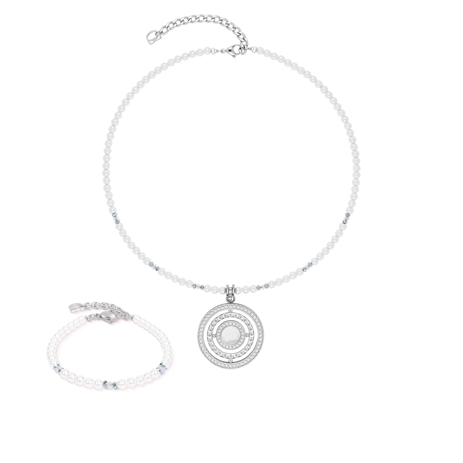 Necklace Amulet Modern Icon Pearl Silver