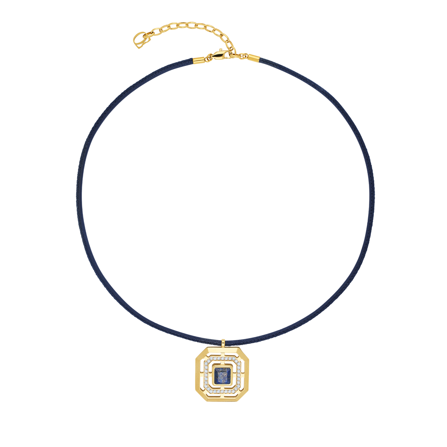 Necklace Amulet Icon Frame Soft Lapis Gold