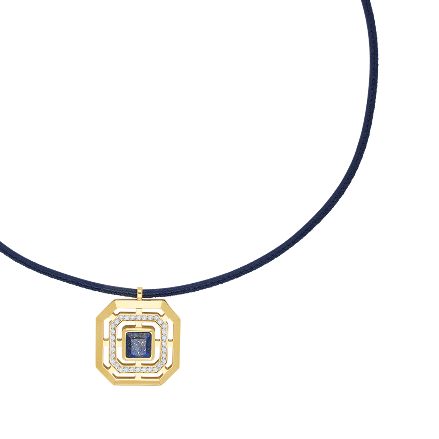Necklace Amulet Icon Frame Soft Lapis Gold