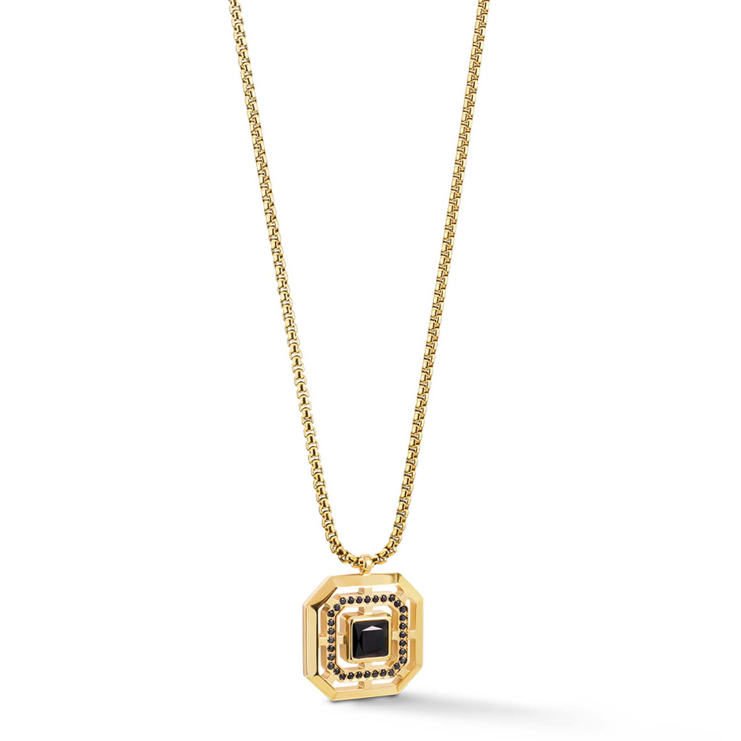Necklace Amulet Icon Frame Pure Noir Gold