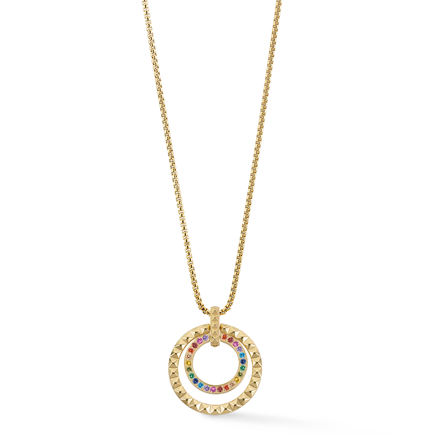 Necklace Circle Duo Multicolor Silver