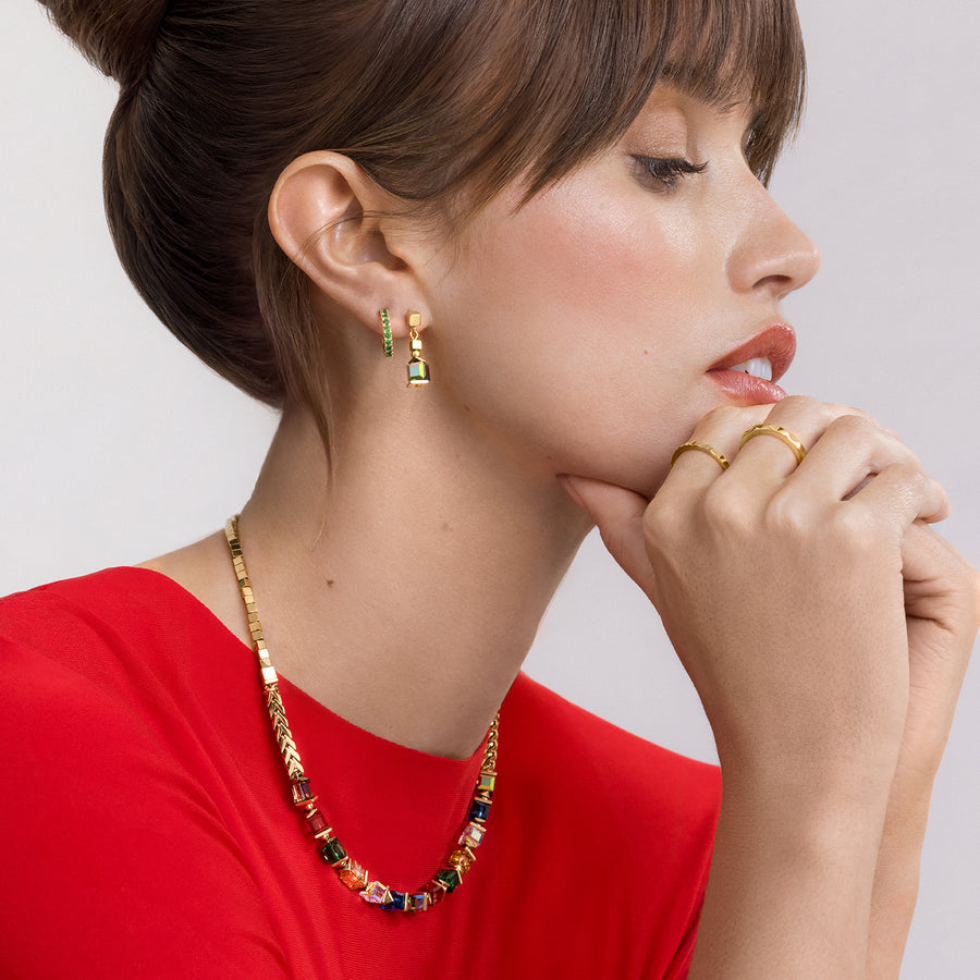 Necklace Sparkling Cubes Fusion Chain gold-multicolour