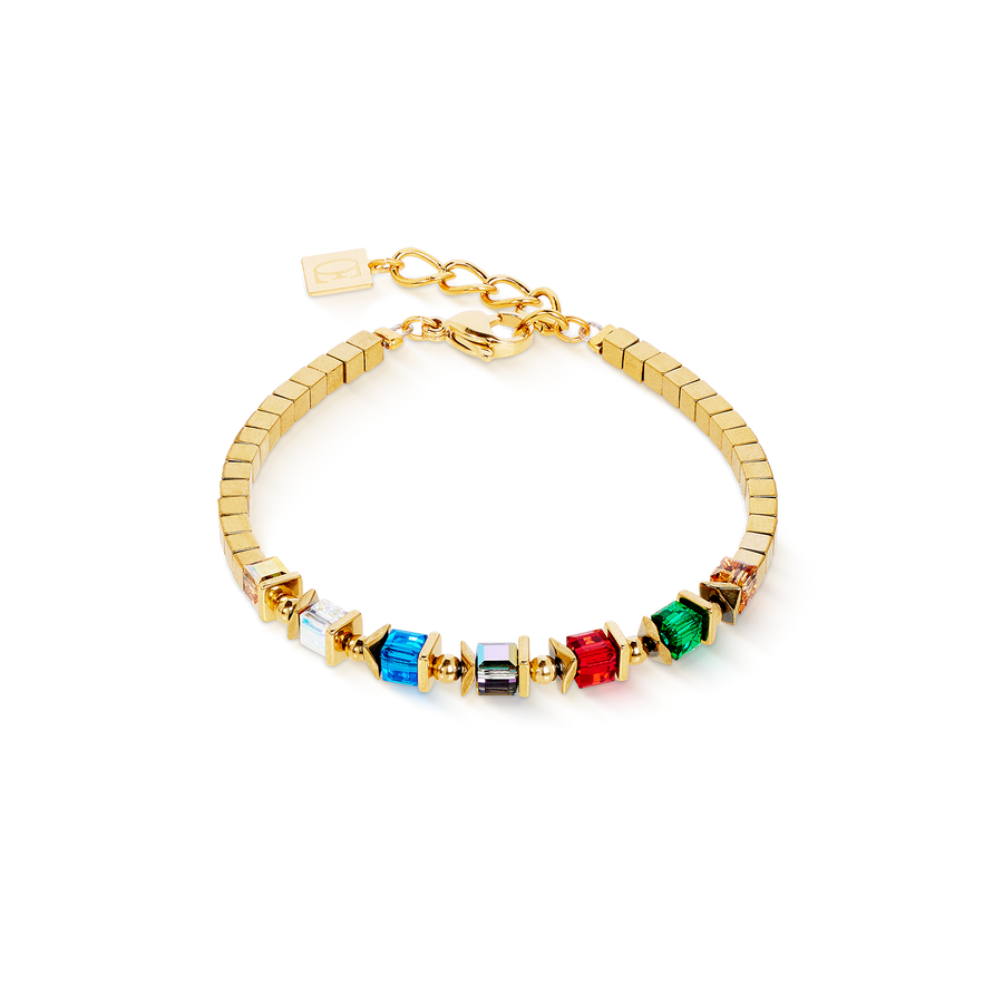 Bracelet Sparkling Cubes Fusion Chain gold-multicolour