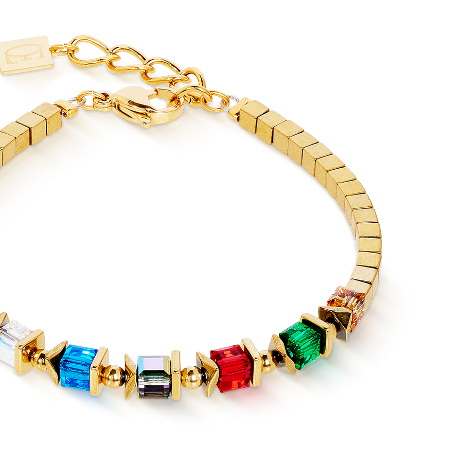 Bracelet Sparkling Cubes Fusion Chain gold-multicolour