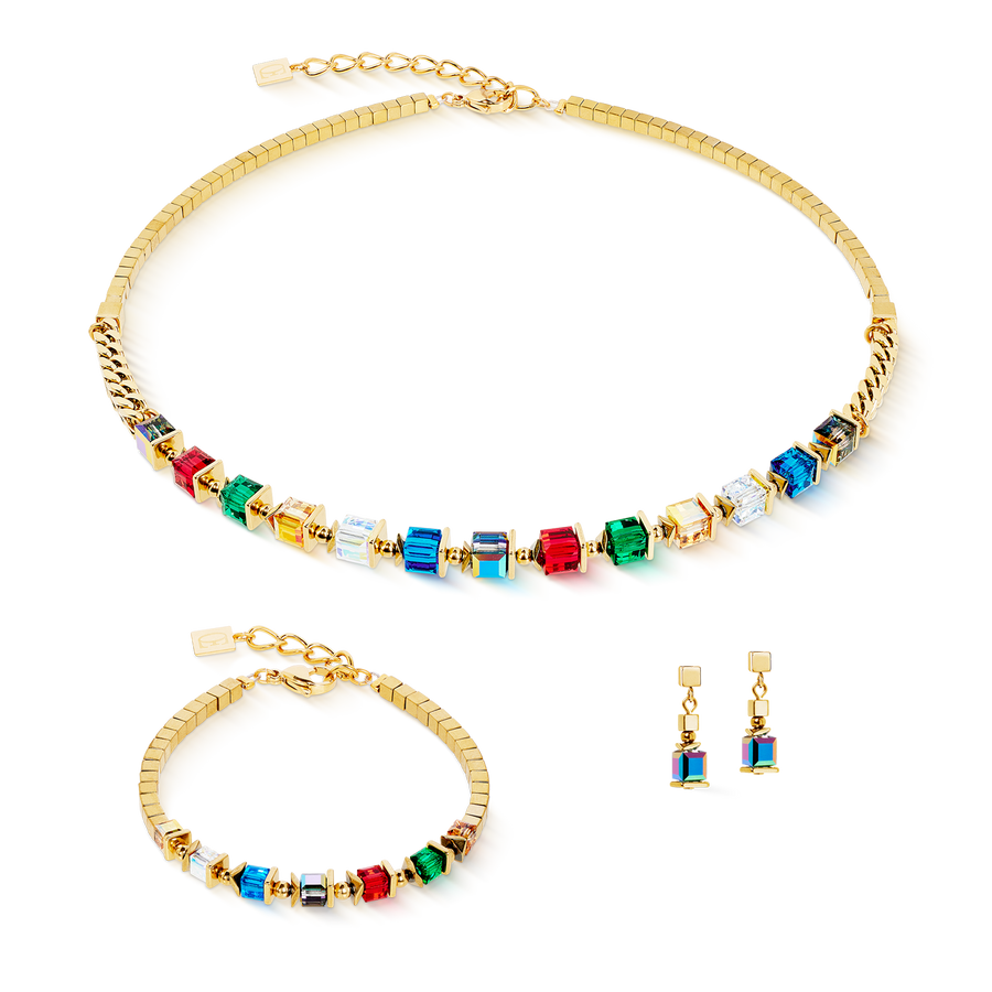 Bracelet Sparkling Cubes Fusion Chain gold-multicolour