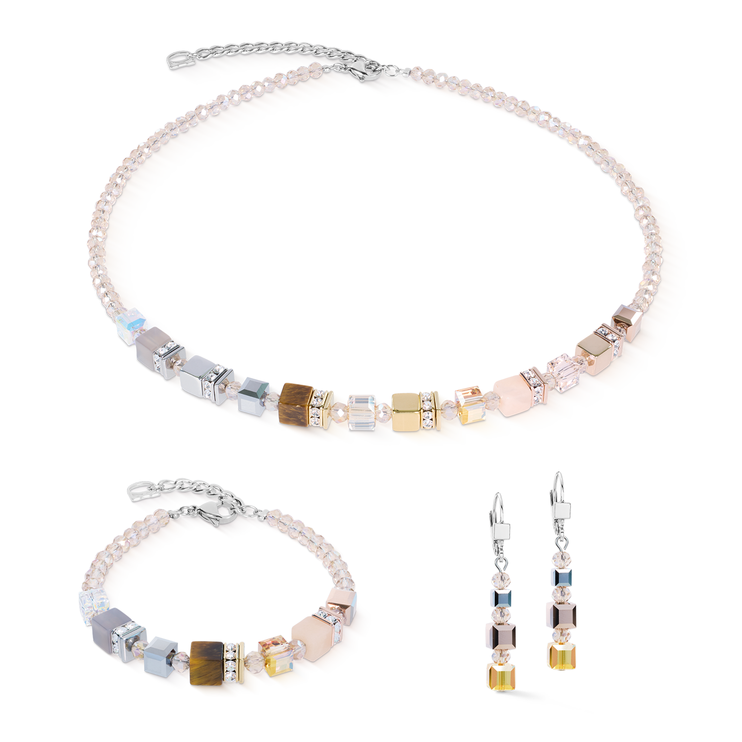 GeoCUBE® Precious Nature Necklace Tricolor Sand