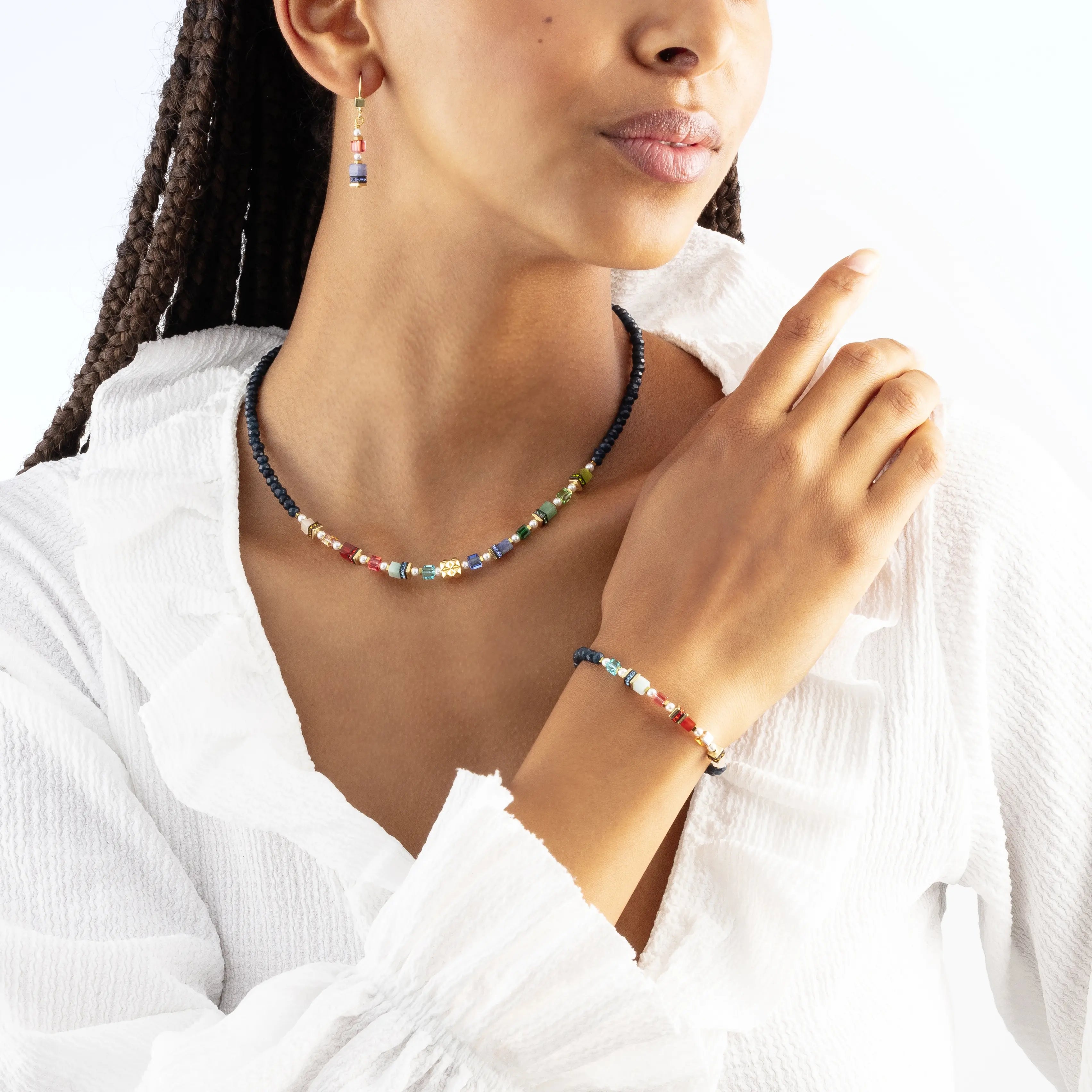 Earrings Sparkling Princess Spikes gold-multicolour