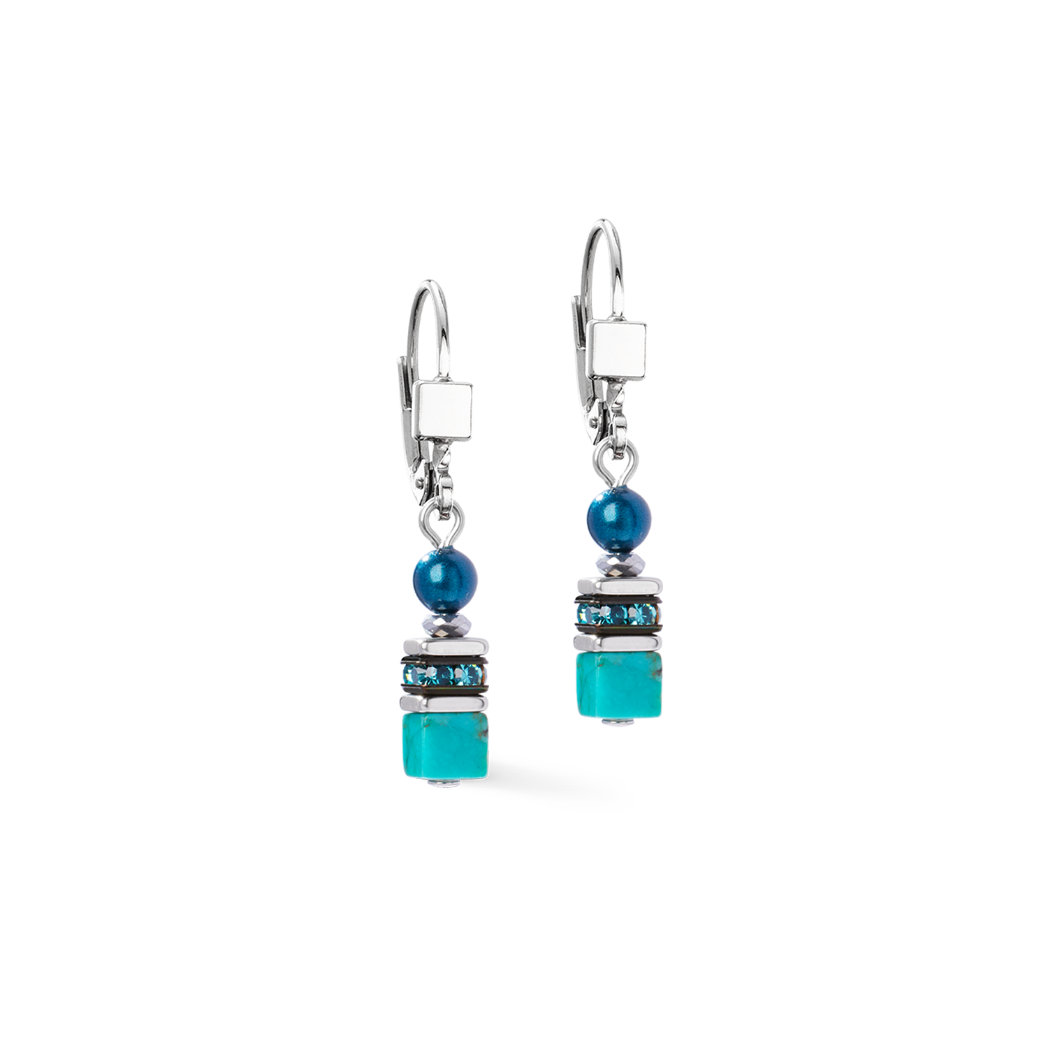 Earrings Princess Teal Glow silver