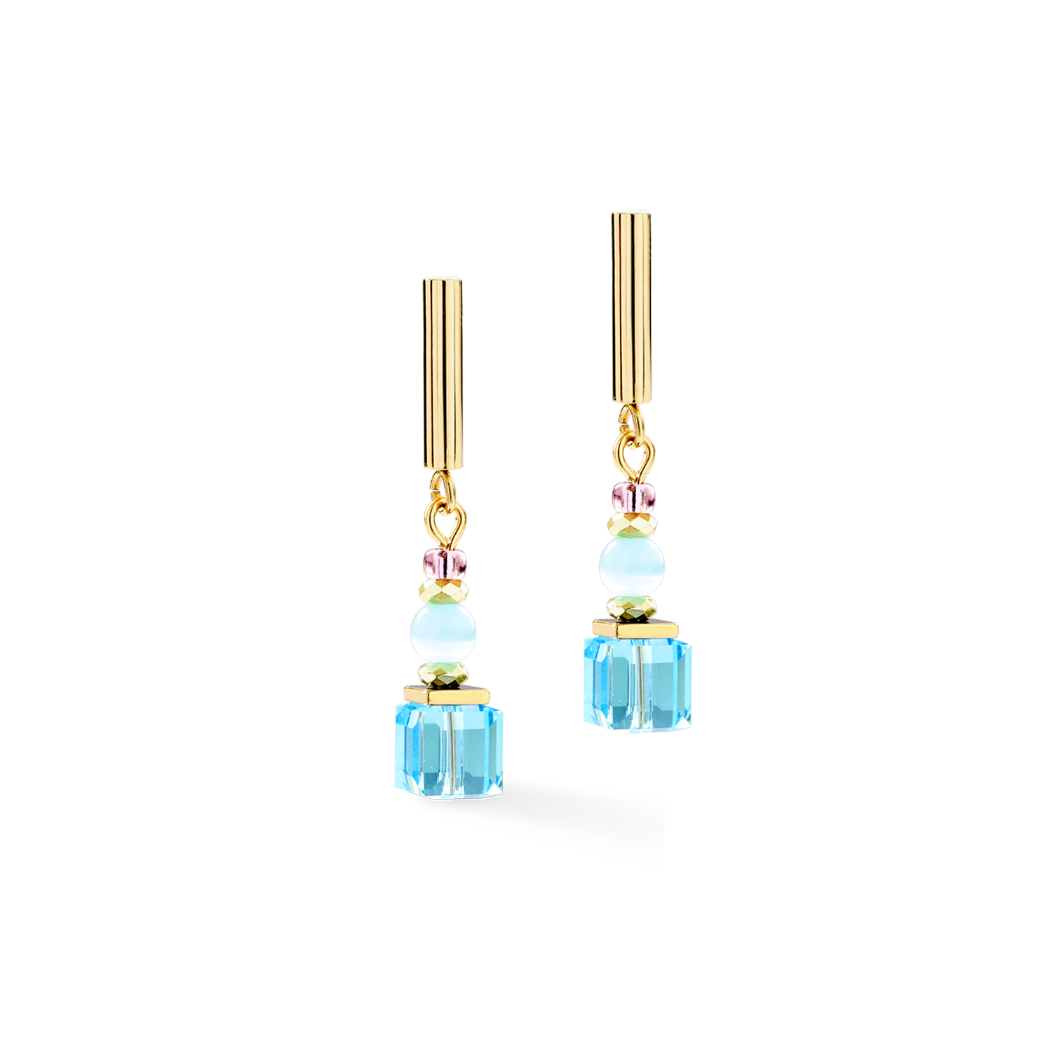 Earrings Cube Aura pastel gold
