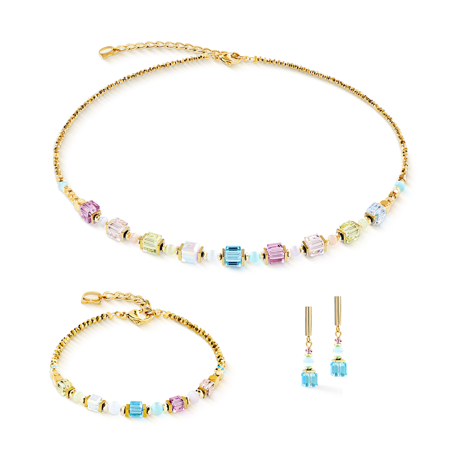 Bracelet Cube Aura pastel gold