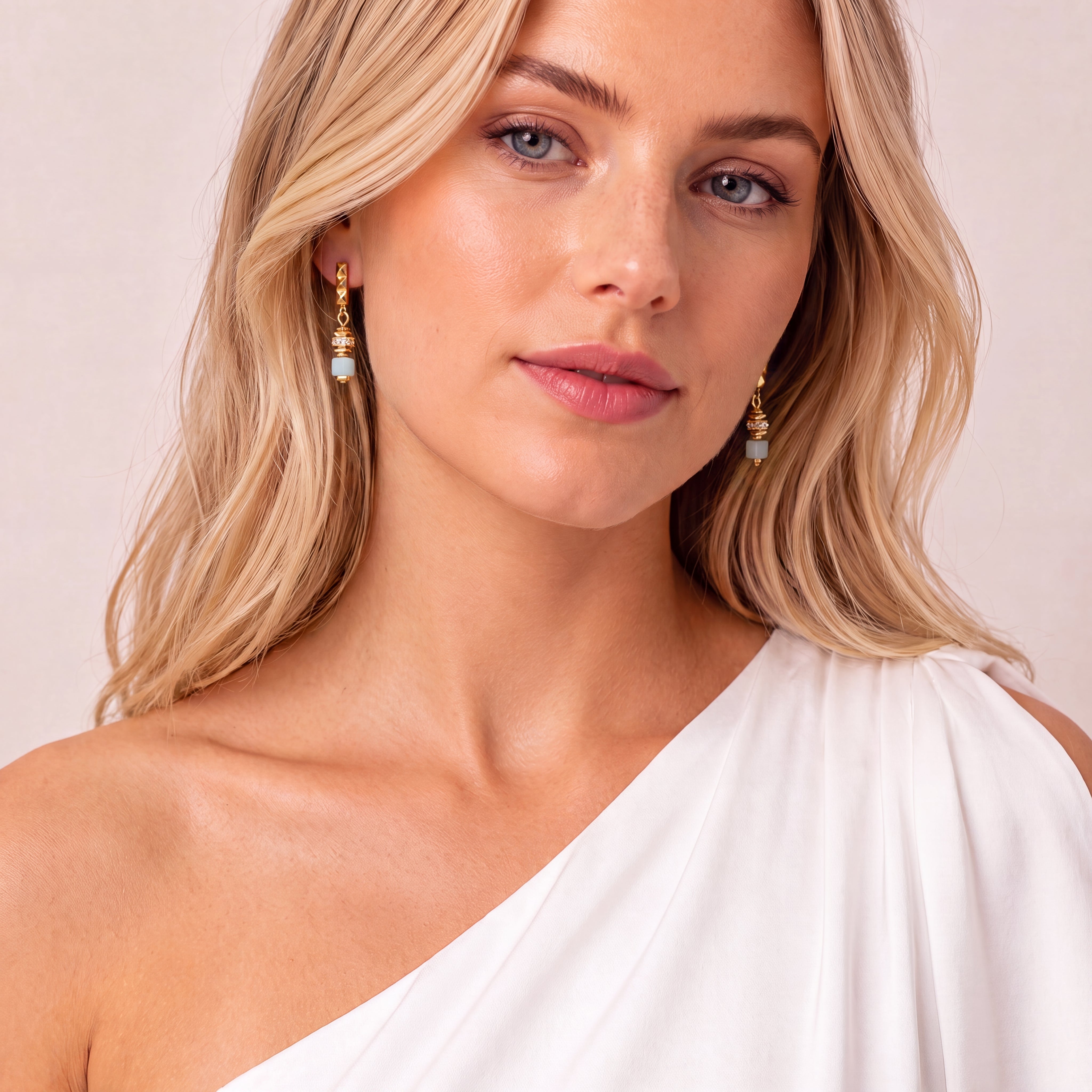COEUR DE LION Beads & Pearls Spike Drop Earrings Pastel – on model