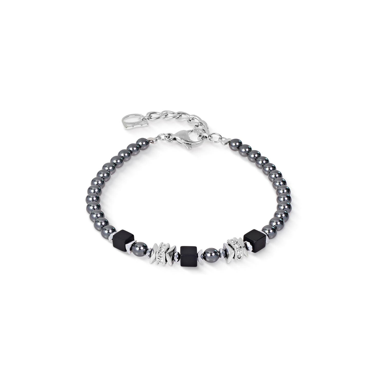 Beads & Pearls Spike Bracelet Anthracite