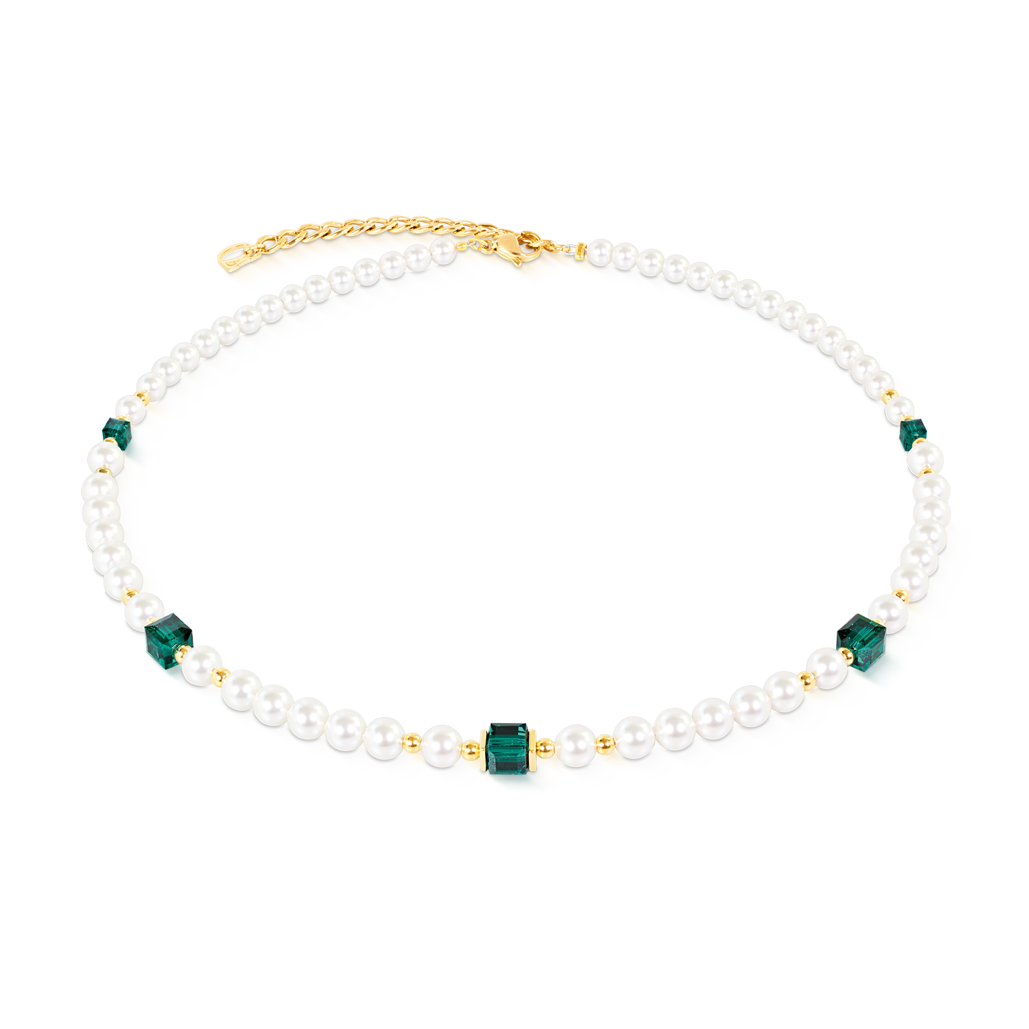 Cocktail Pearls Necklace Emerald