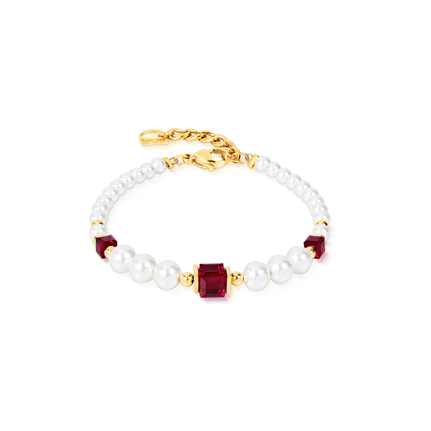 Cocktail Pearls Bracelet Ruby