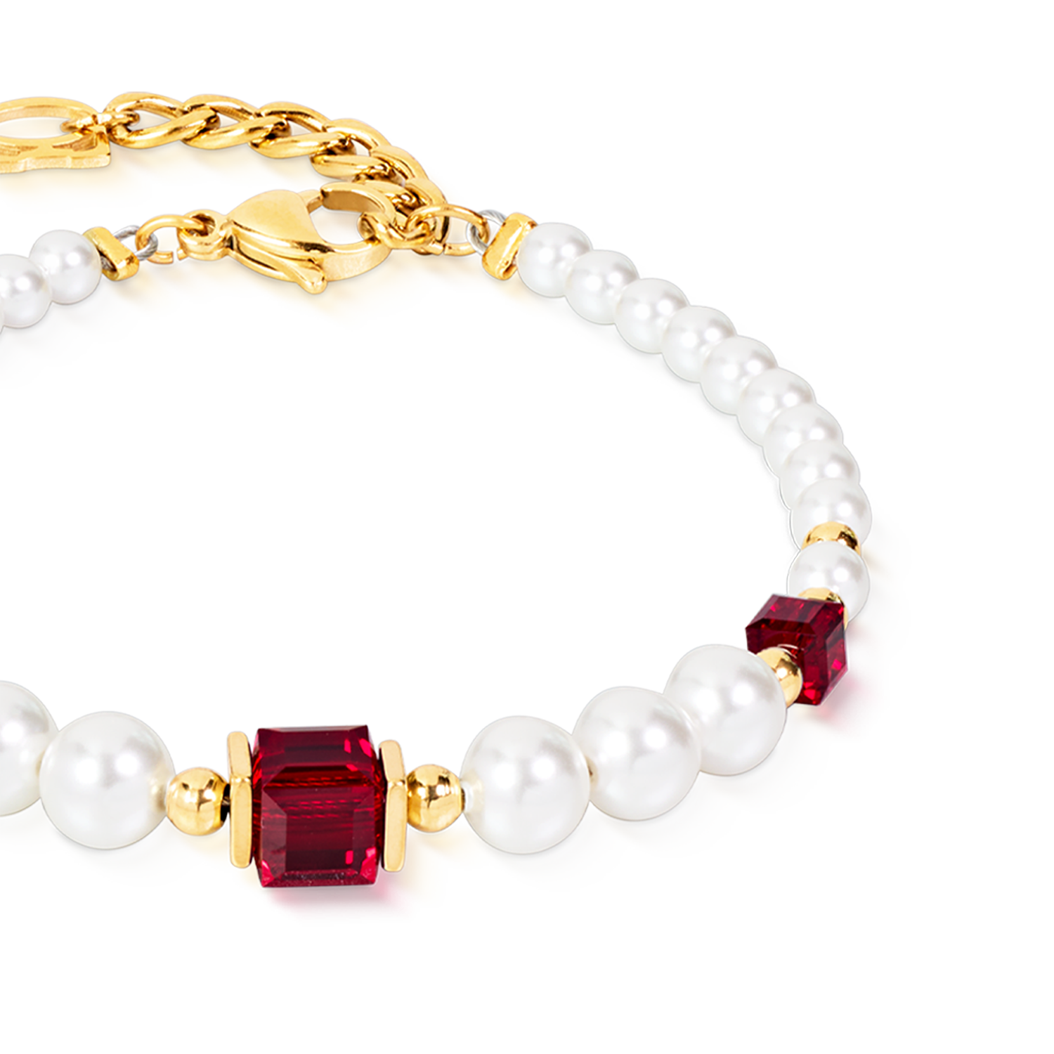 Cocktail Pearls Bracelet Ruby