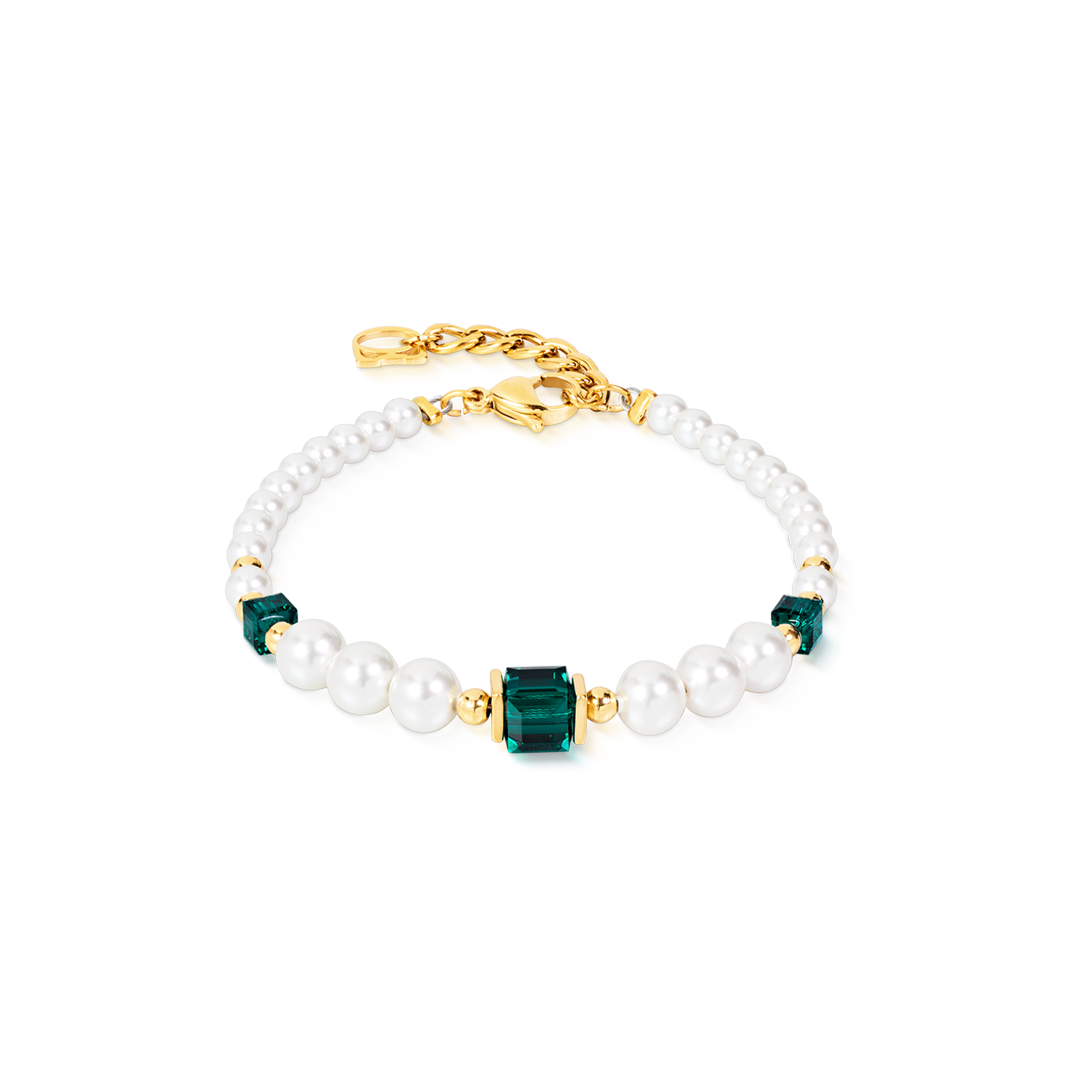 Cocktail Pearls Bracelet Emerald