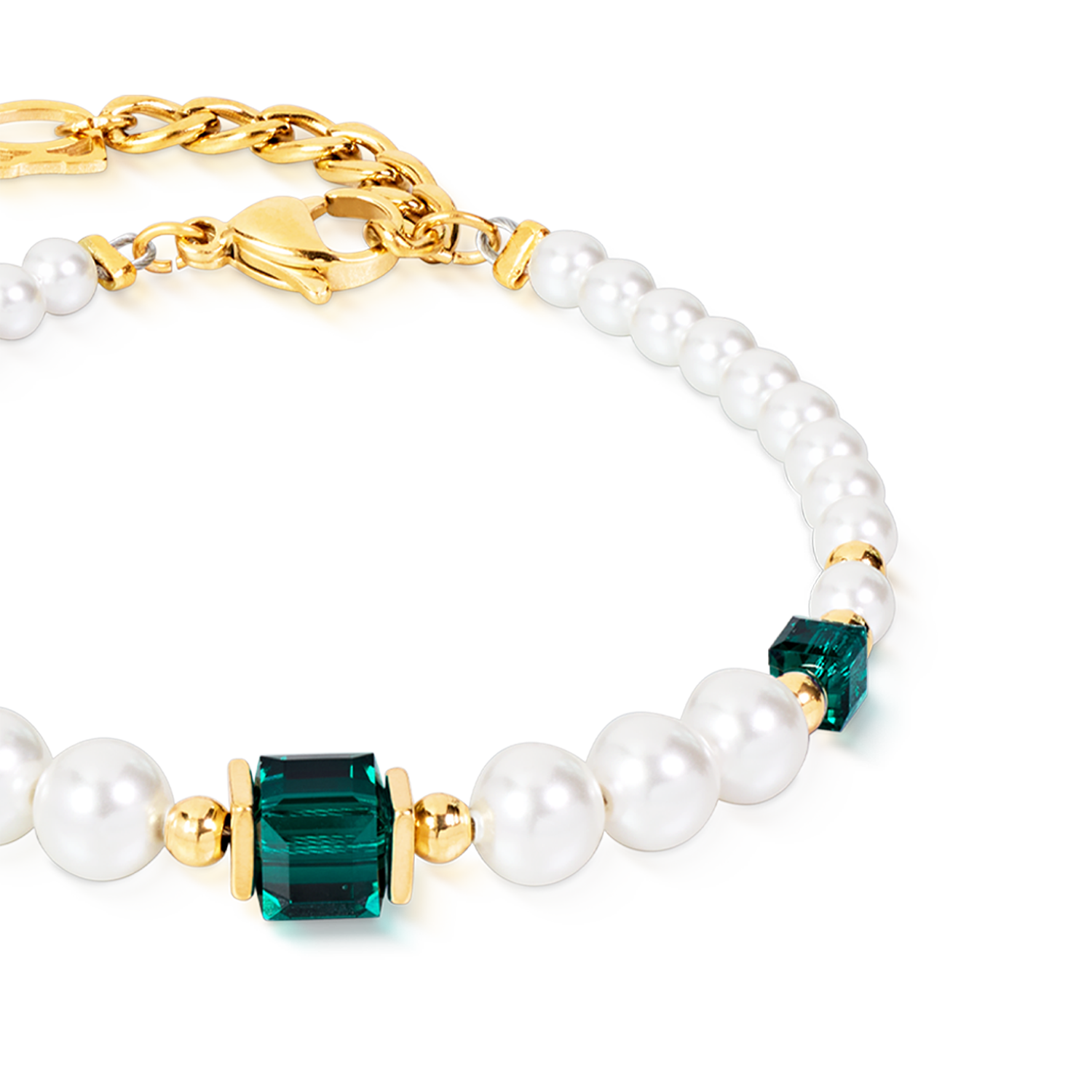 Cocktail Pearls Bracelet Emerald