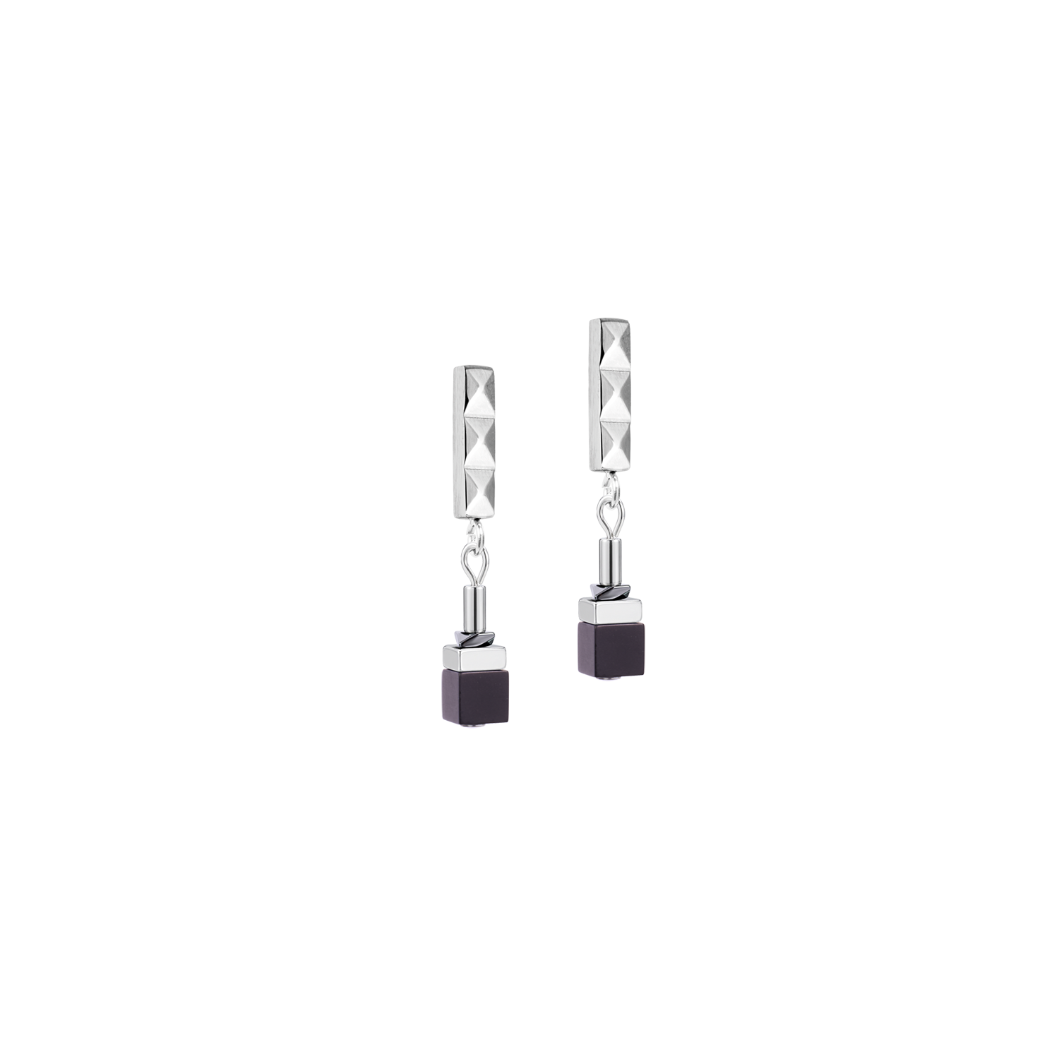 Cube Eclipse Stud Earrings Onyx