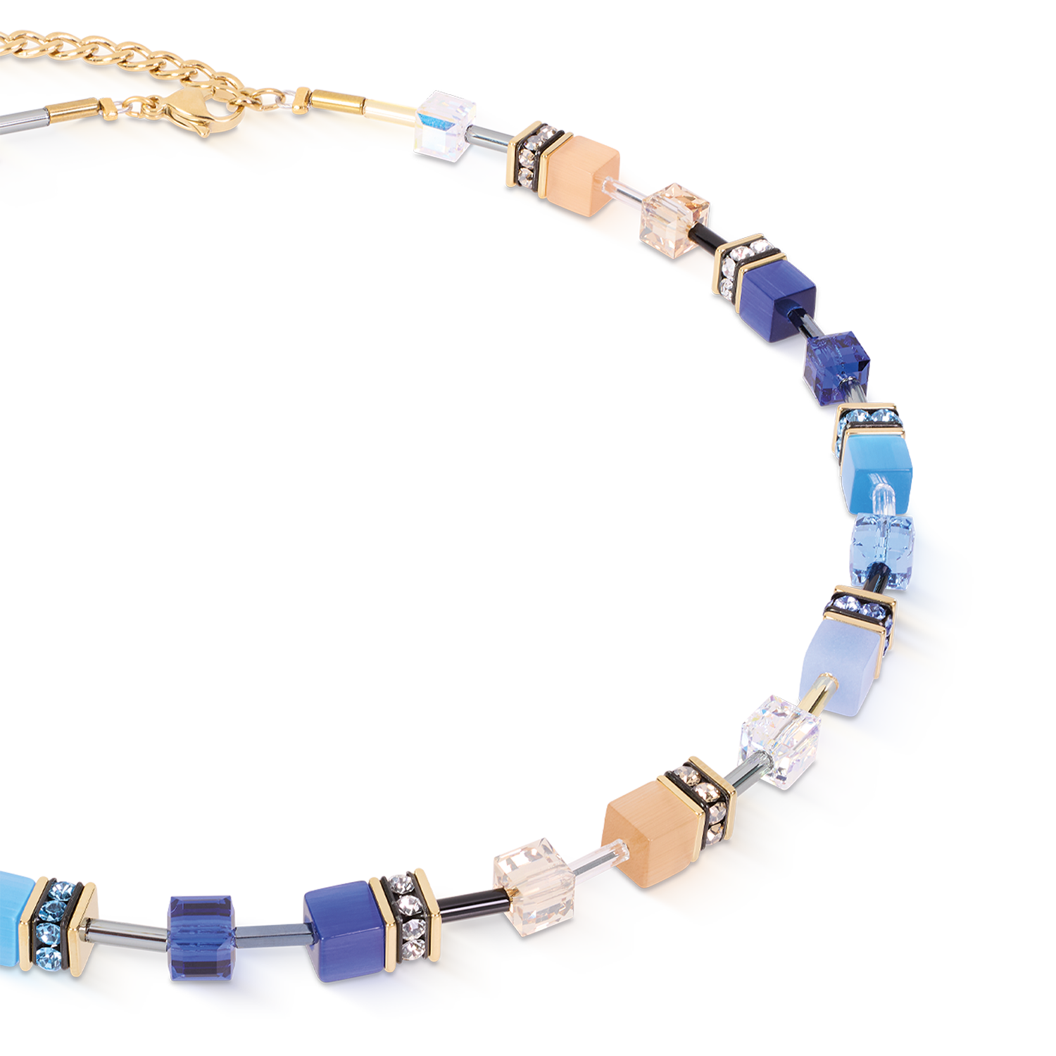 GeoCUBE® Iconic Necklace Azure Glow Gold
