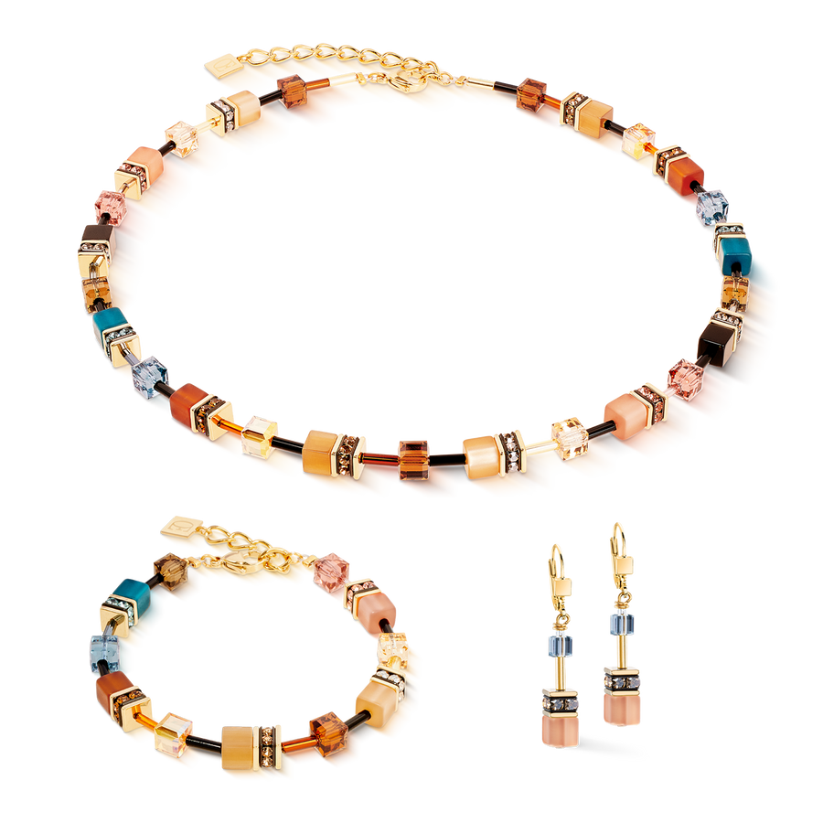 GeoCUBE® Iconic necklace Earth Mirage gold