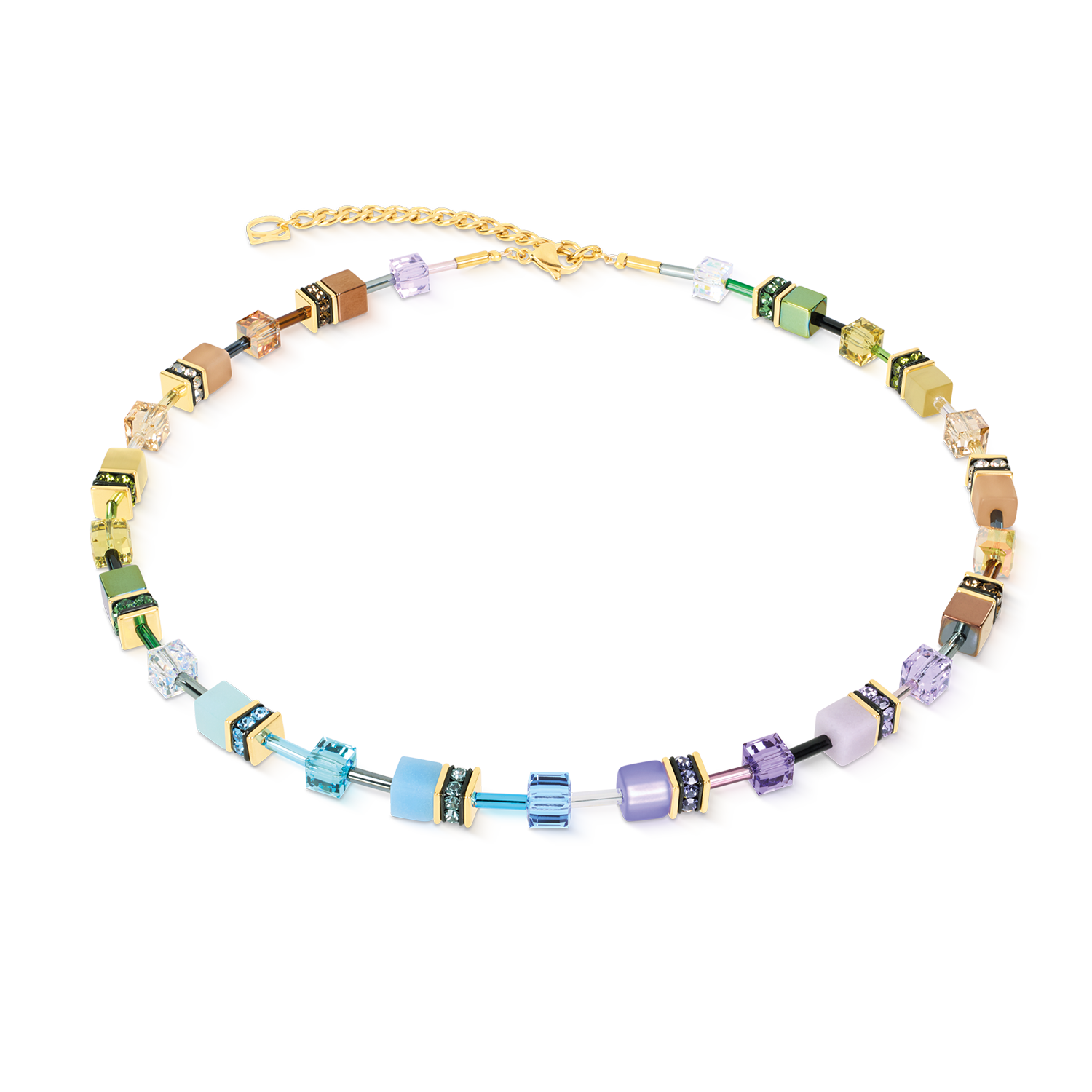 GeoCUBE® Iconic Necklace Multicolor Boho Gold