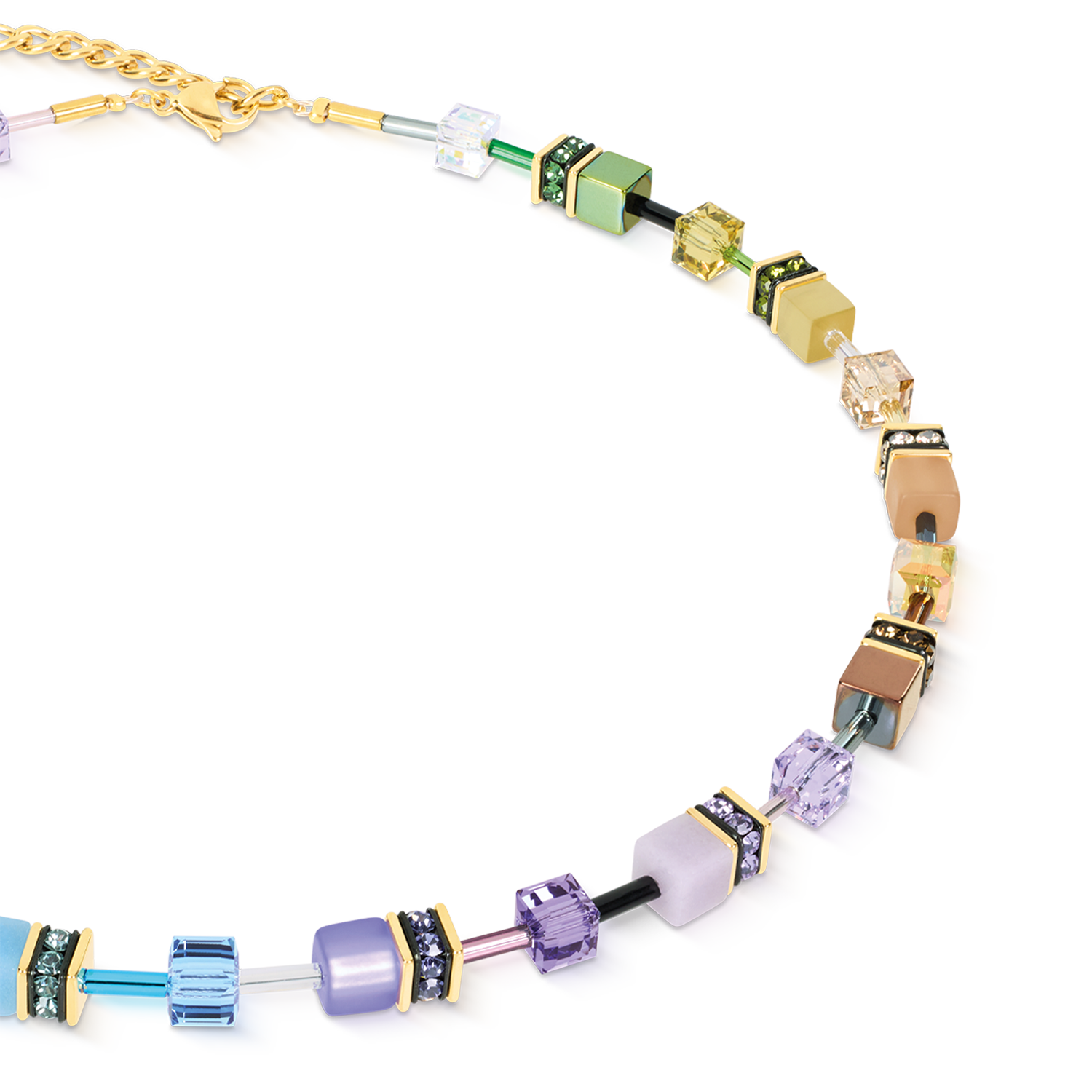 GeoCUBE® Iconic Necklace Multicolor Boho Gold