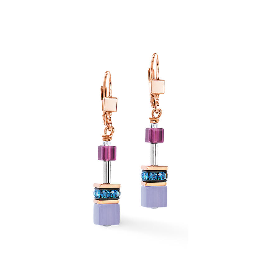 GeoCUBE® Iconic earrings Blue Moon rose gold