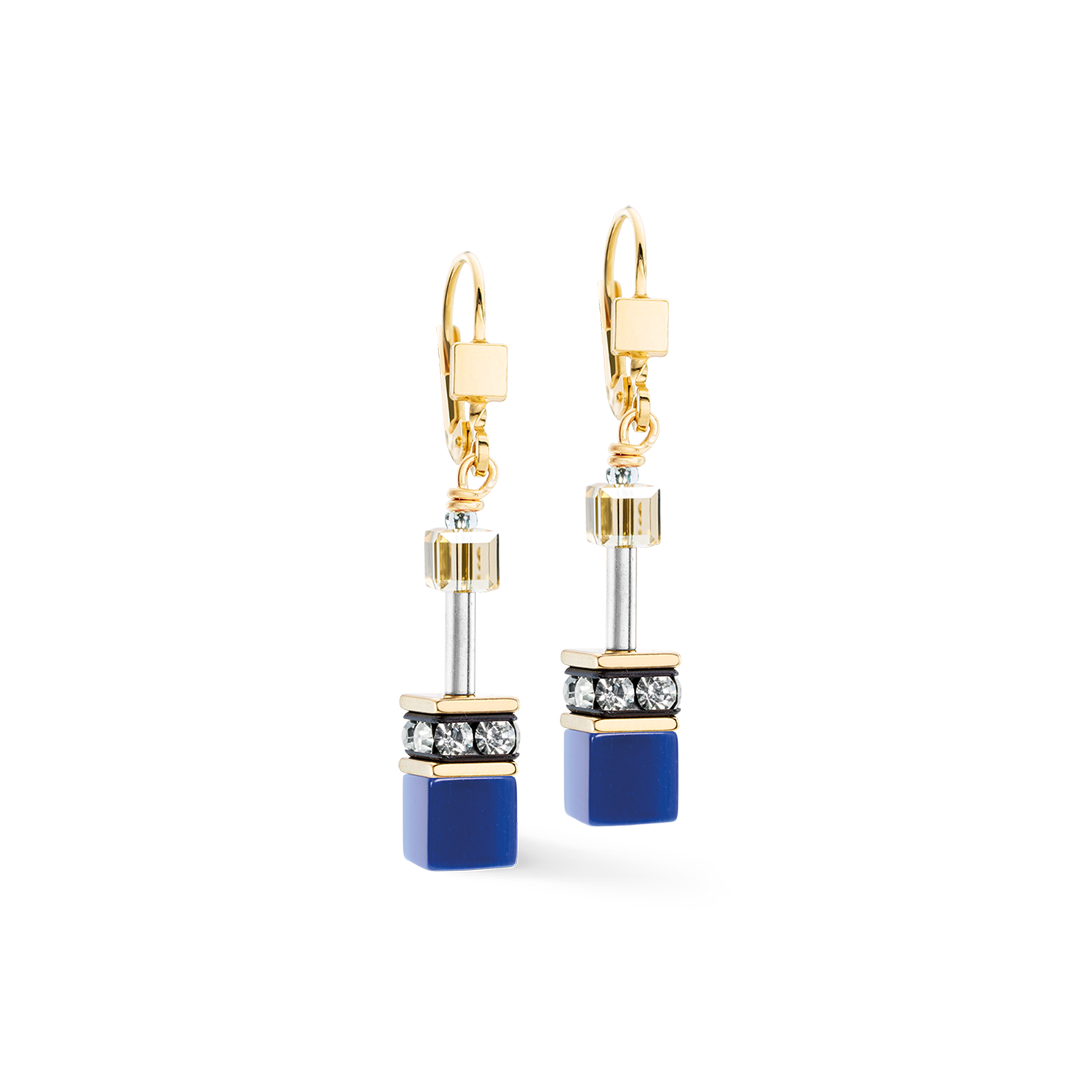 GeoCUBE® Iconic Drop Earrings Azure Glow Gold