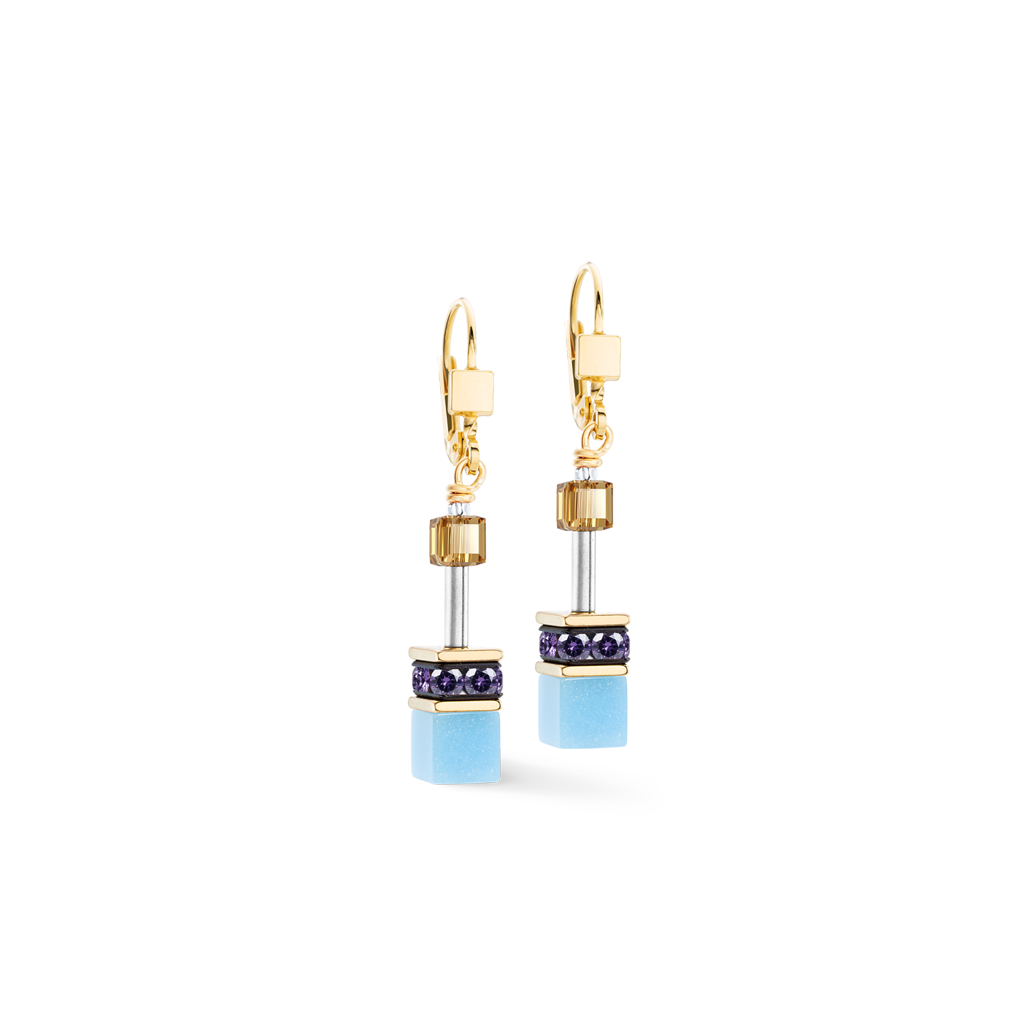 GeoCUBE® Iconic Drop Earrings Multicolor Joy Gold