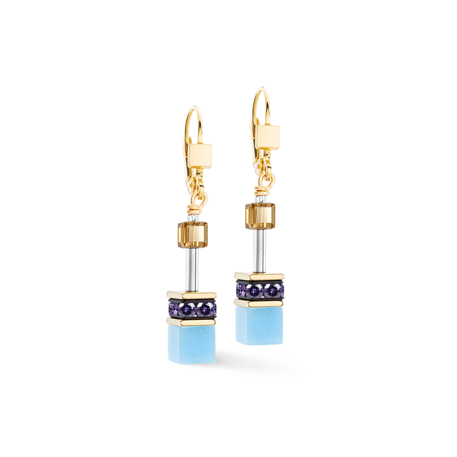 GeoCUBE® Iconic Drop Earrings Multicolor Joy Gold