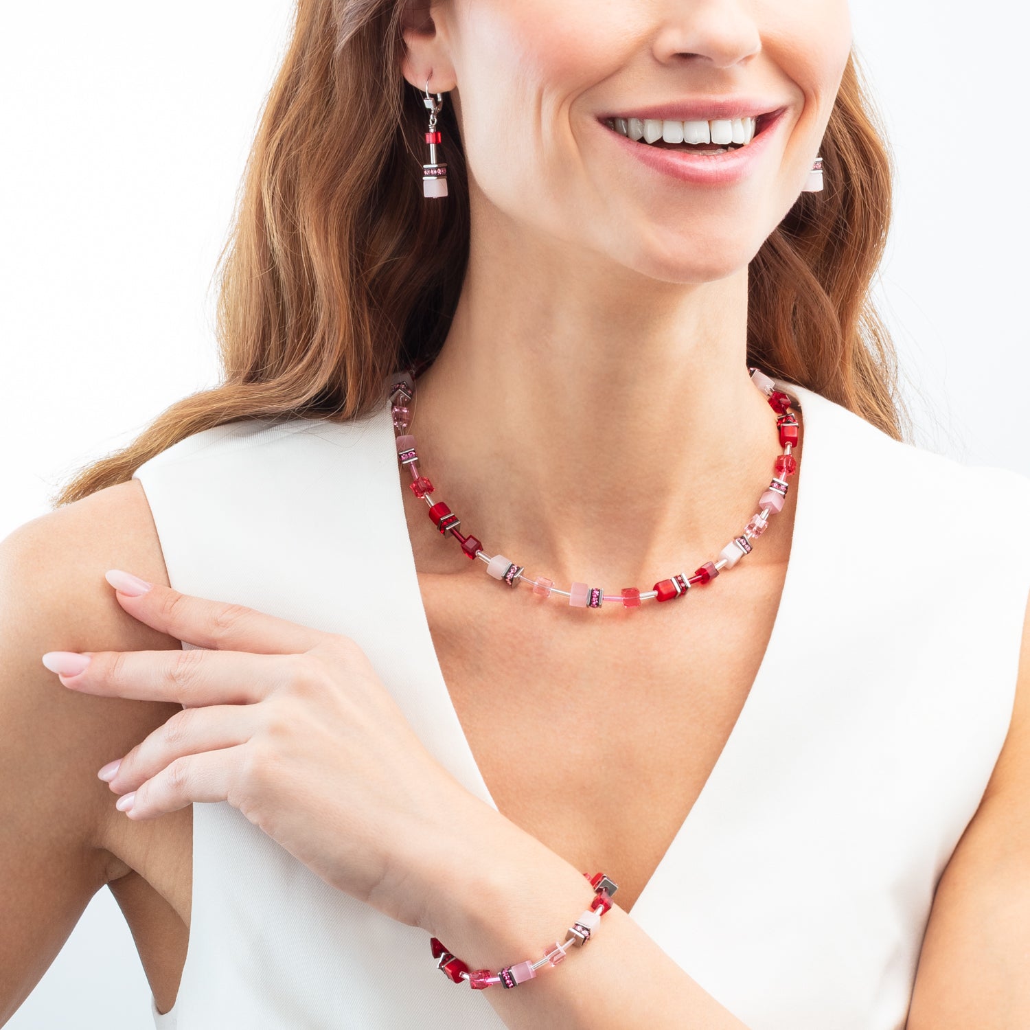 GeoCUBE® Iconic earrings rosé blush