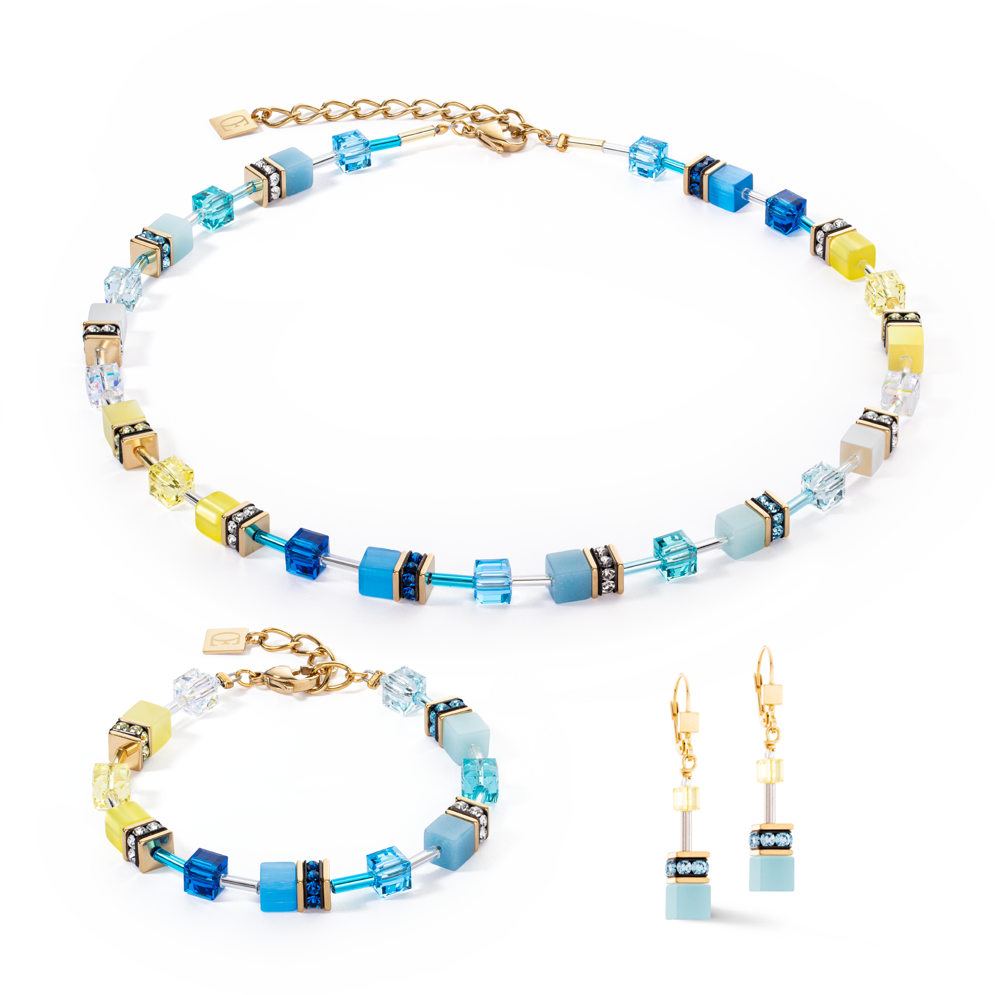 GeoCUBE® Iconic bracelet turquoise-yellow