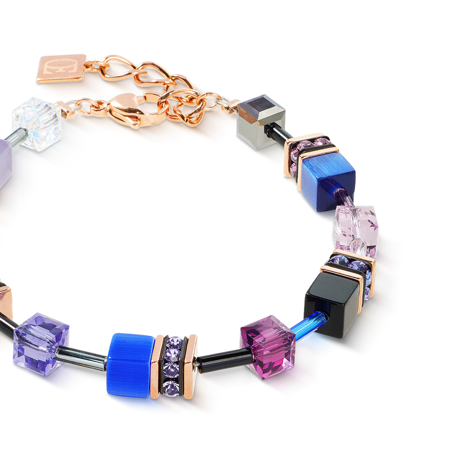 GeoCUBE® Iconic bracelet Blue Moon rose gold