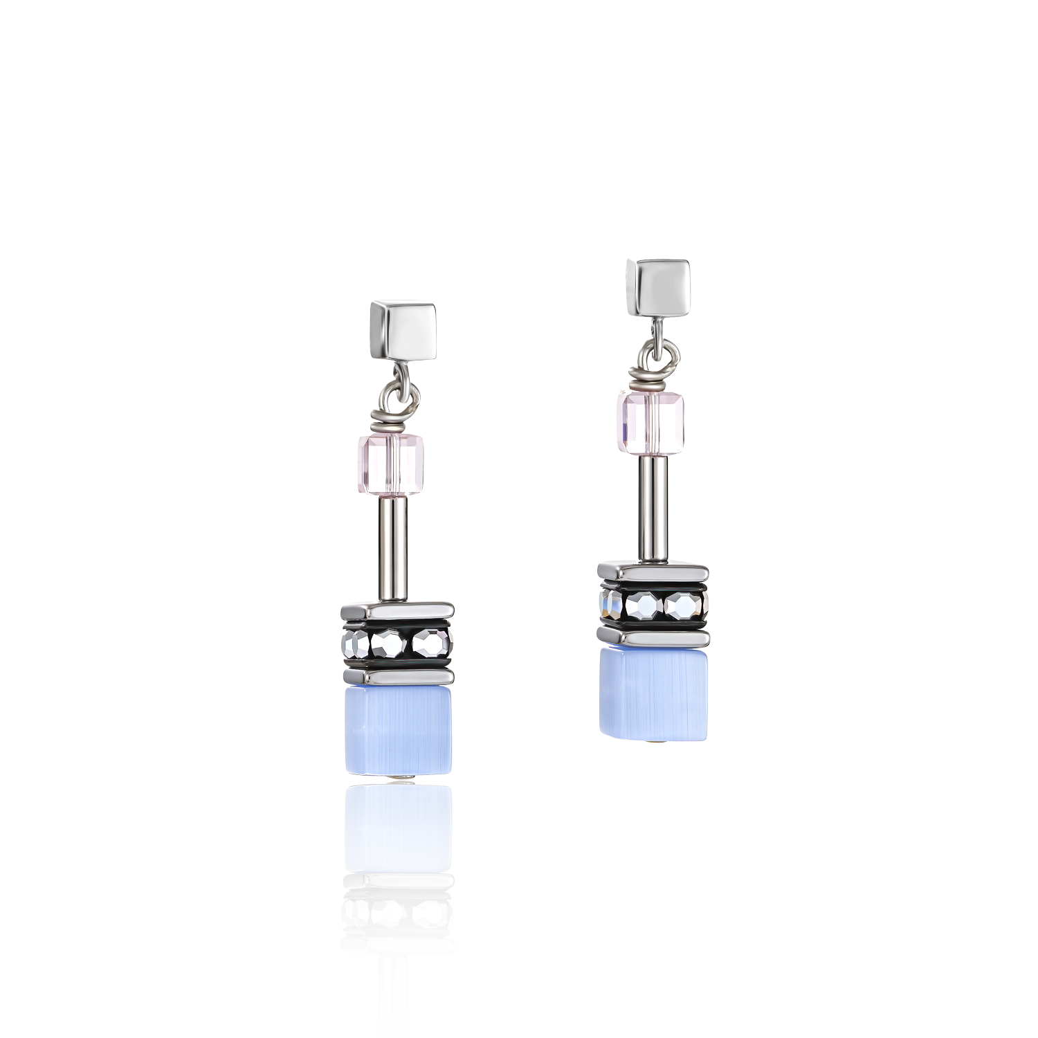 GeoCUBE® Earrings blue-rose