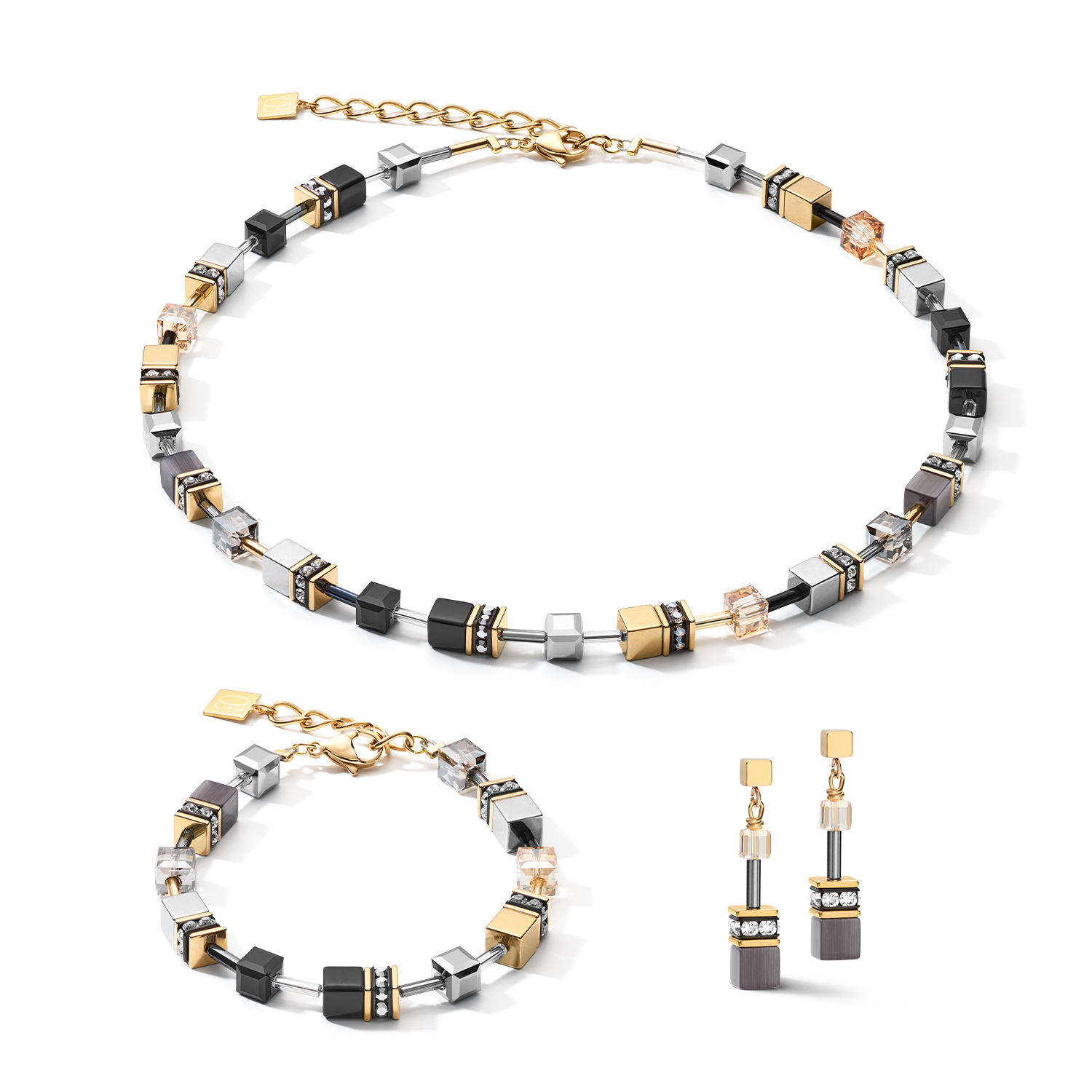 GEOCUBE® Bracelet grey-gold