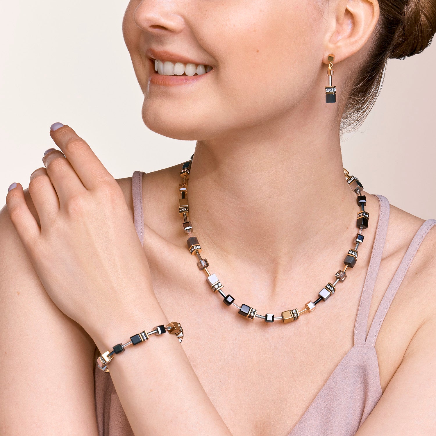 GEOCUBE® Bracelet grey-gold