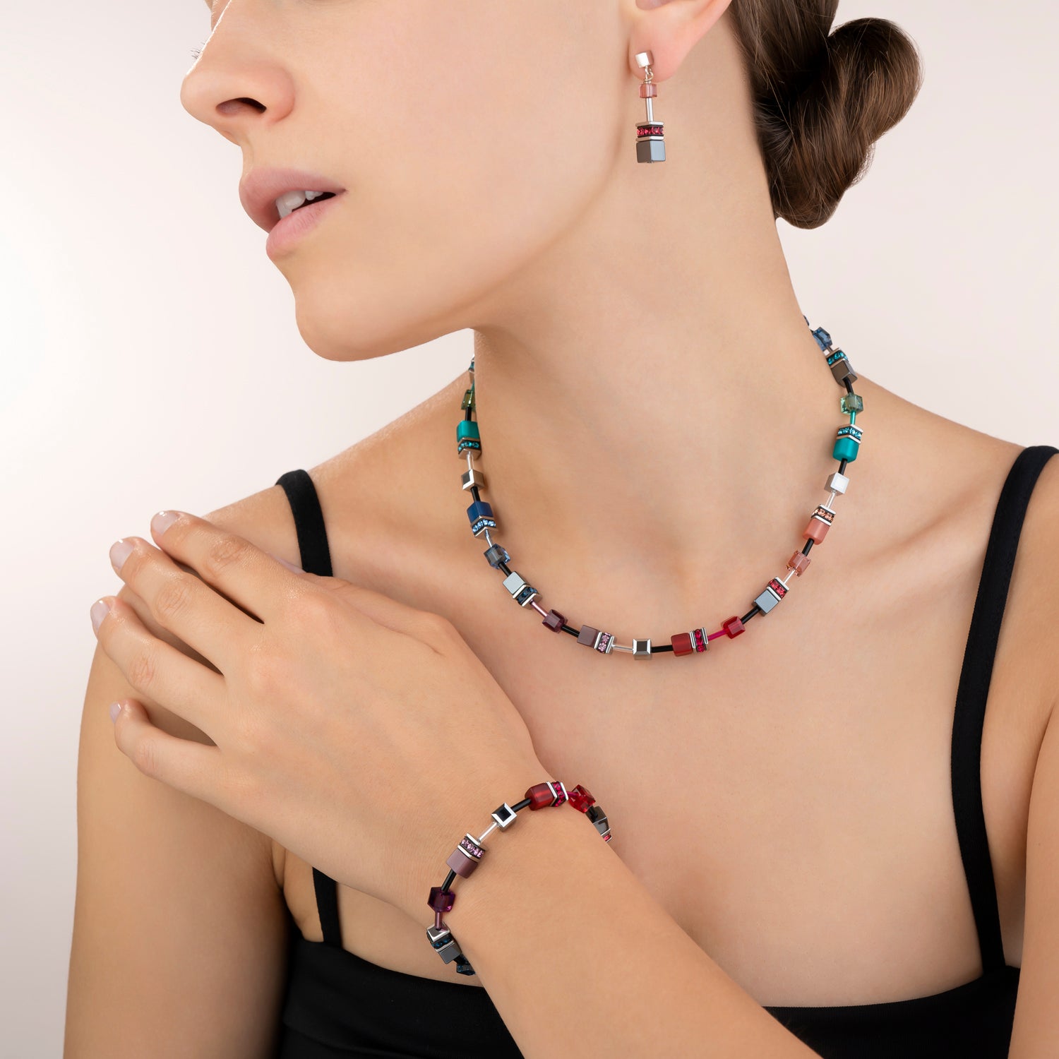 GeoCUBE® Necklace multicolour art nouveau