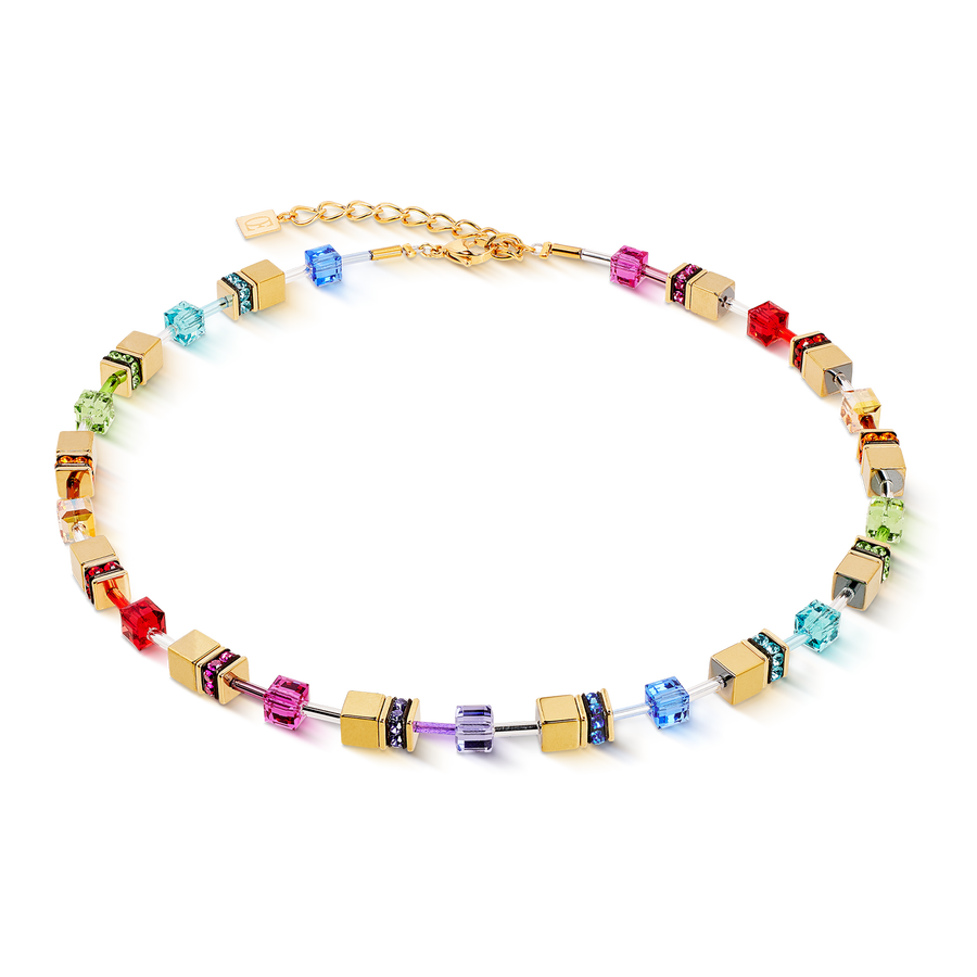 GeoCUBE® Iconic Metallic necklace Rainbow gold