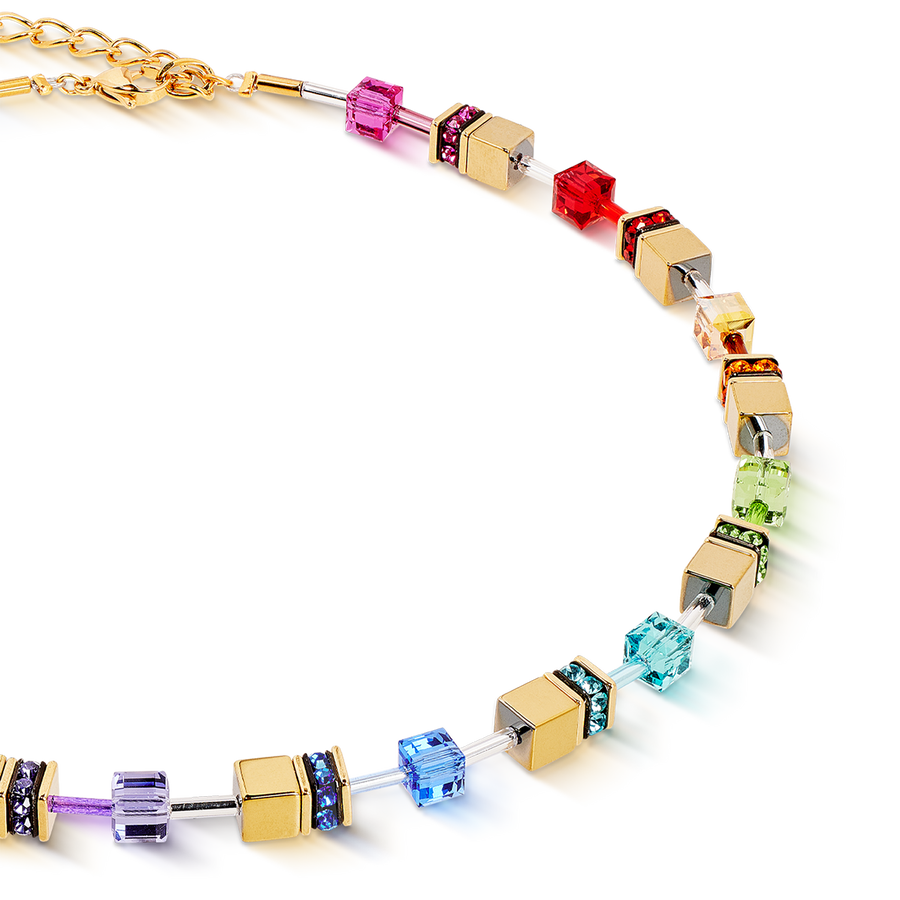 GeoCUBE® Iconic Metallic necklace Rainbow gold