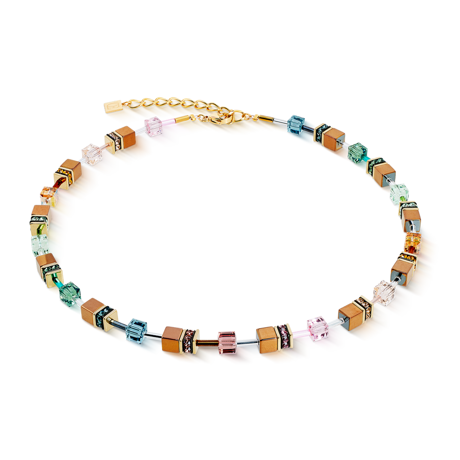 GeoCUBE® Iconic Metallic necklace Art Nouveau gold